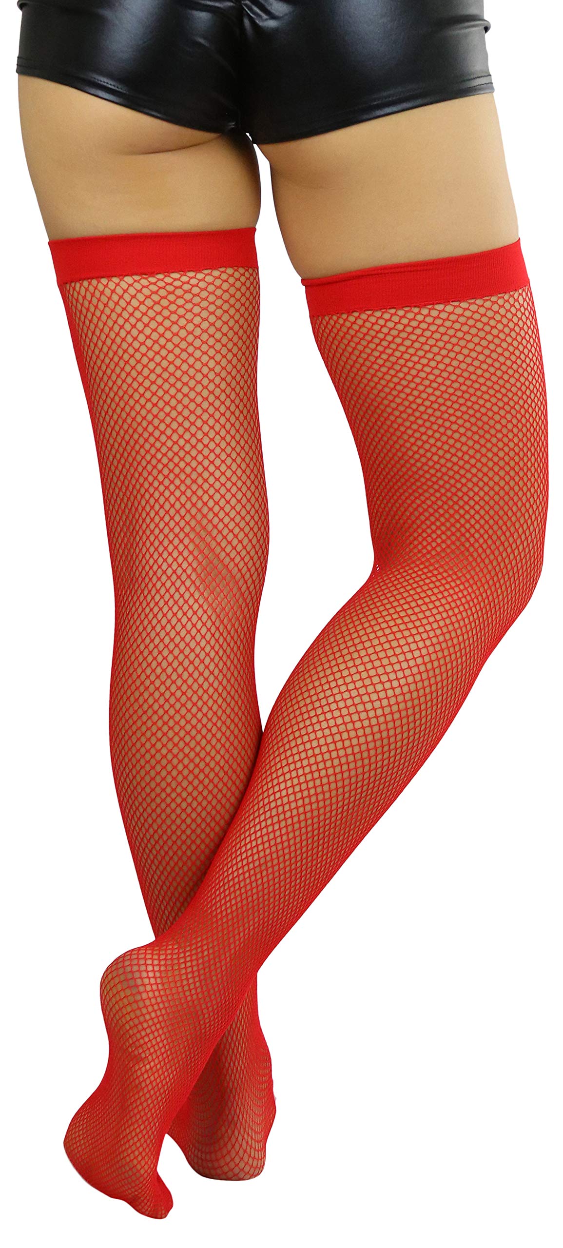 ToBeInStyle Women’s Bright & Vibrant Fishnet Thigh High Stockings - Sexy Fashion Socks for Parties, Cosplay & Night Out