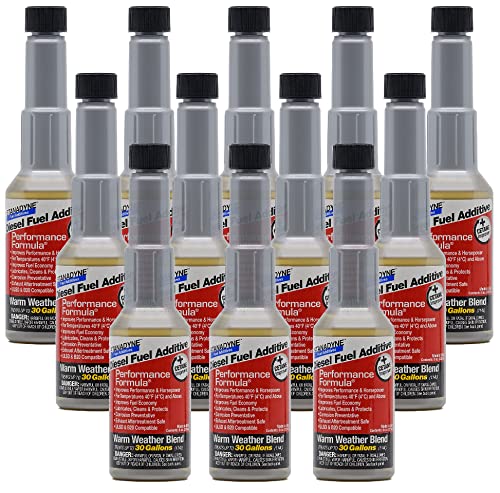 Stanadyne Warm Weather Blend Diesel Additive - 12 Pack (8oz Bottles) Performance Formula Fuel Treatment | Improves Engine Performance & Fuel Efficiency | Ideal for Summer Driving & Heavy-Duty Trucks