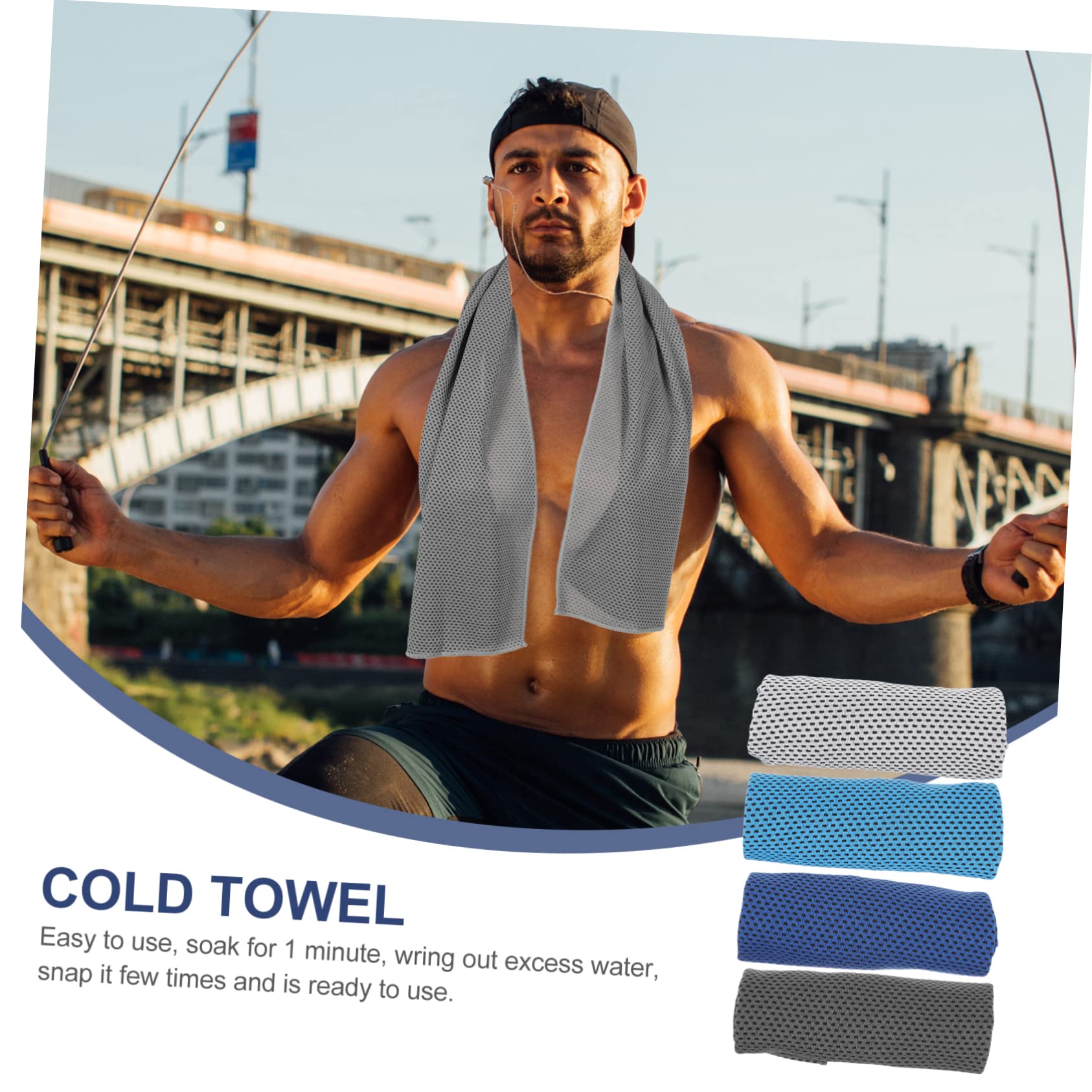 INOOMP 8 Pack Cooling Microfiber Towels - Quick Dry Travel & Sports Towel for Neck, Face & Body - Perfect for Gym, Hiking, Yoga & Outdoor Activities