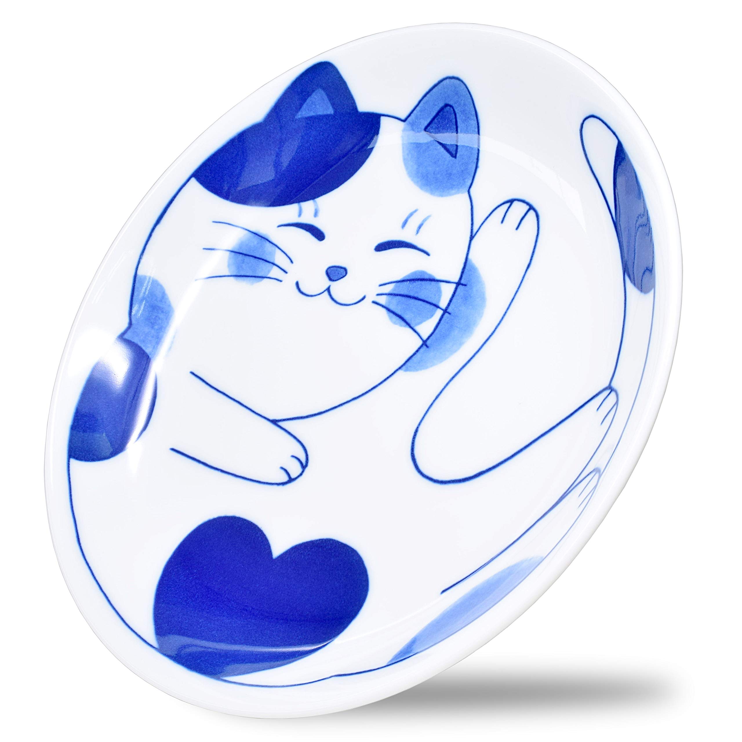 Japanese Mino Ware Pasta Bowl - 7.9 Inch Cat Design Ceramic Rice & Soup Bowl for Curry, Salad, Noodles | NEKOCHIGURA Cat-Themed Dinnerware for Home & Restaurant Use