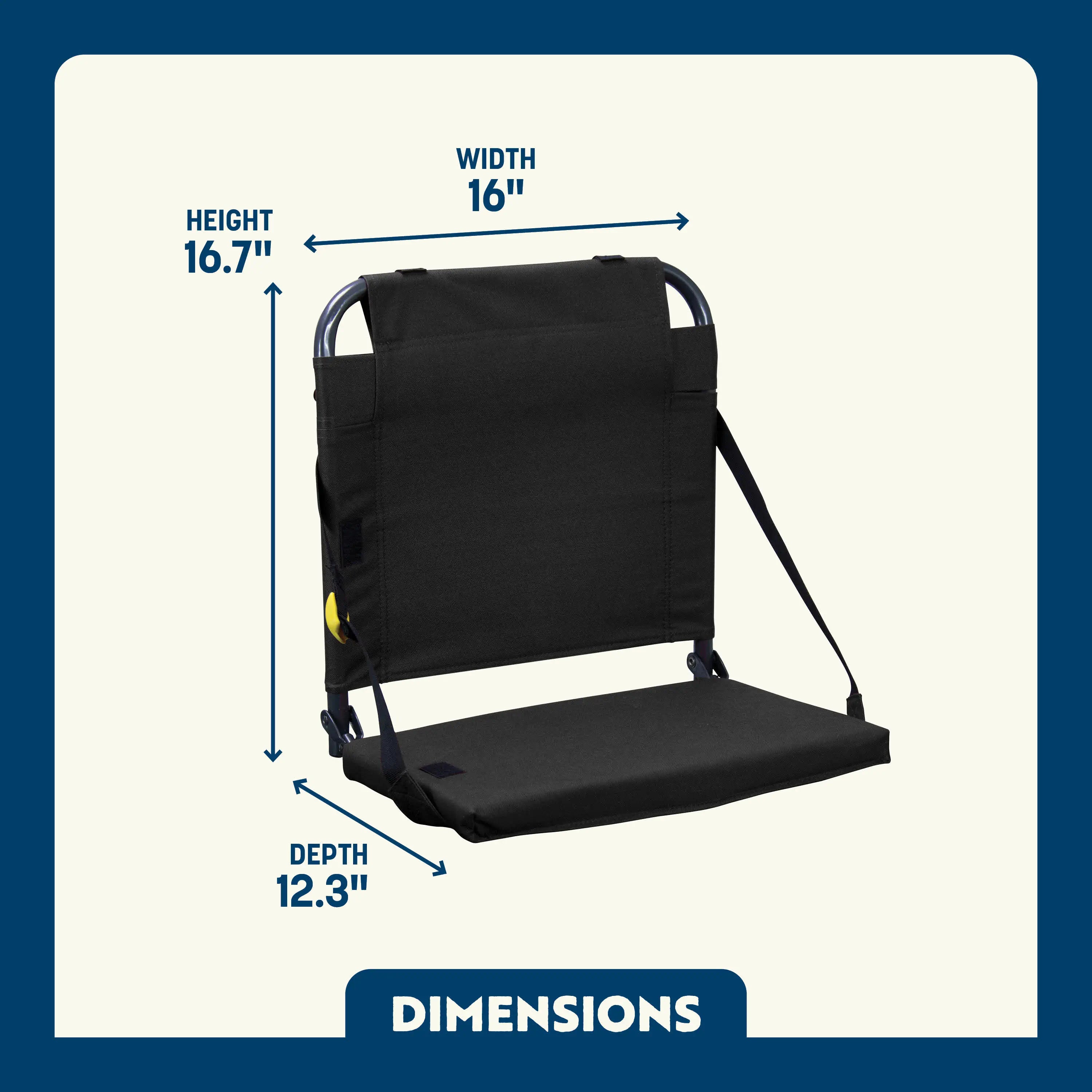 Comfortable BleacherBack Stadium Seat with Back Support - Portable Stadium Cushion for Football, Baseball & Outdoor Sports Events