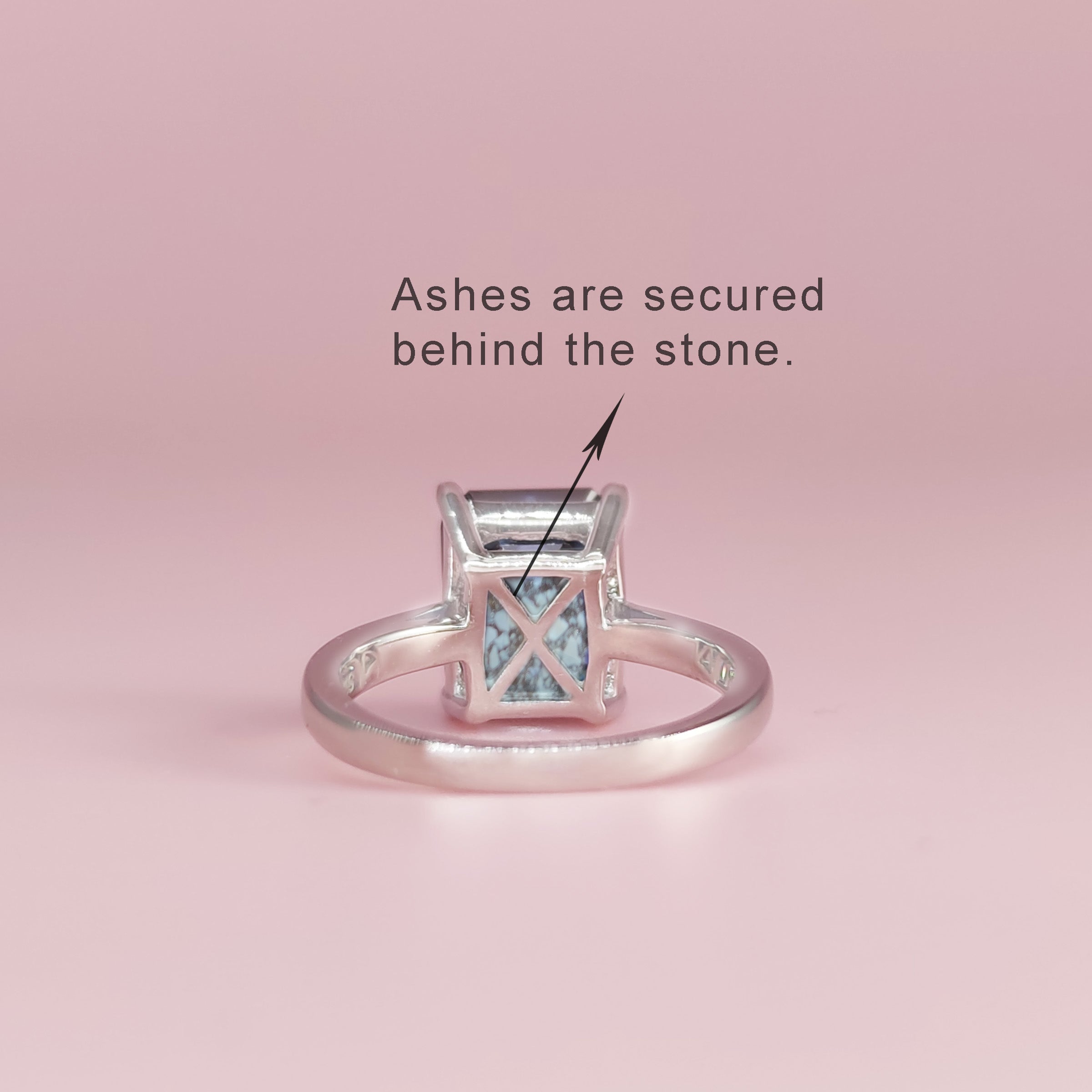 Emerald Cut Moissanite Ashes Ring - Elegant & Sparkling Jewelry for Women | Perfect for Memorial, Wedding & Special Occasions