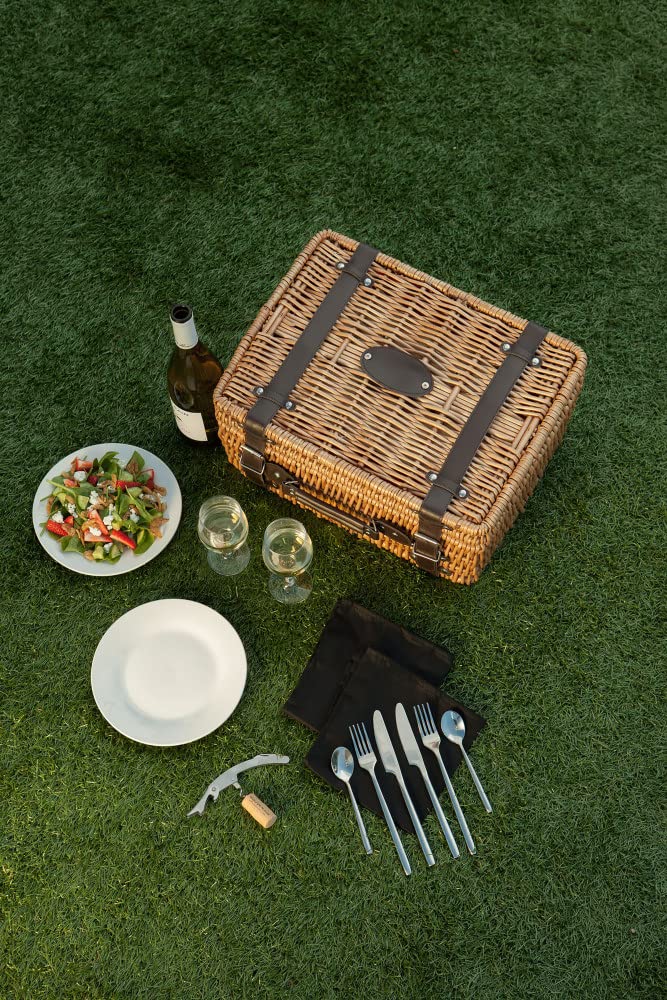 NCAA Cornell Big Red Champion Picnic Basket Set for 2 - Premium Insulated Picnic Hamper with Utensils & Blanket - Perfect for Outdoor Sports Games, Camping & Beach Picnics