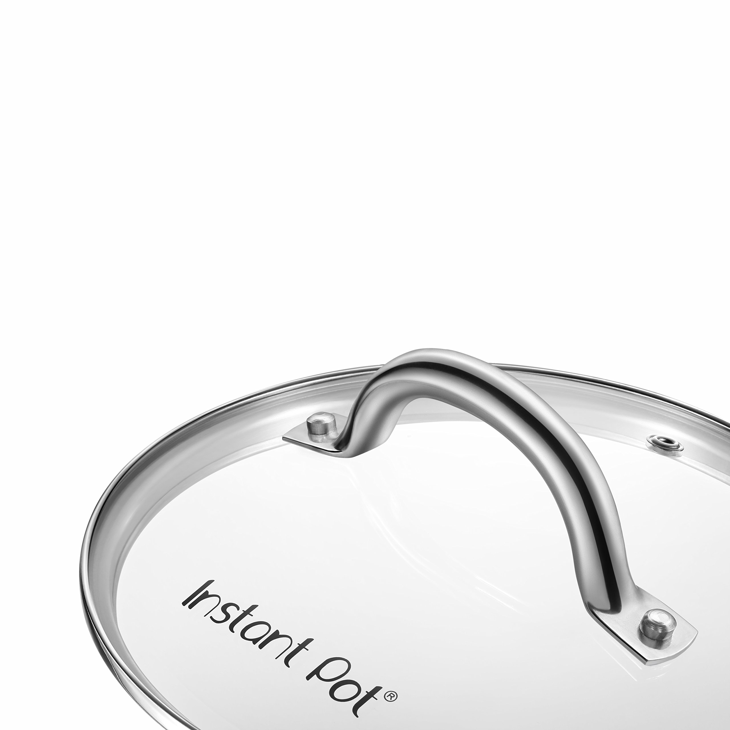 Instant Pot Tempered Glass Lid 9 Inch (23 cm) for 6 Quart Pressure Cooker - Clear & Instant Pot IP SS Silicone Lid Cover 6 Quart - Transparent White - Perfect for Cooking, Steaming & Food Storage