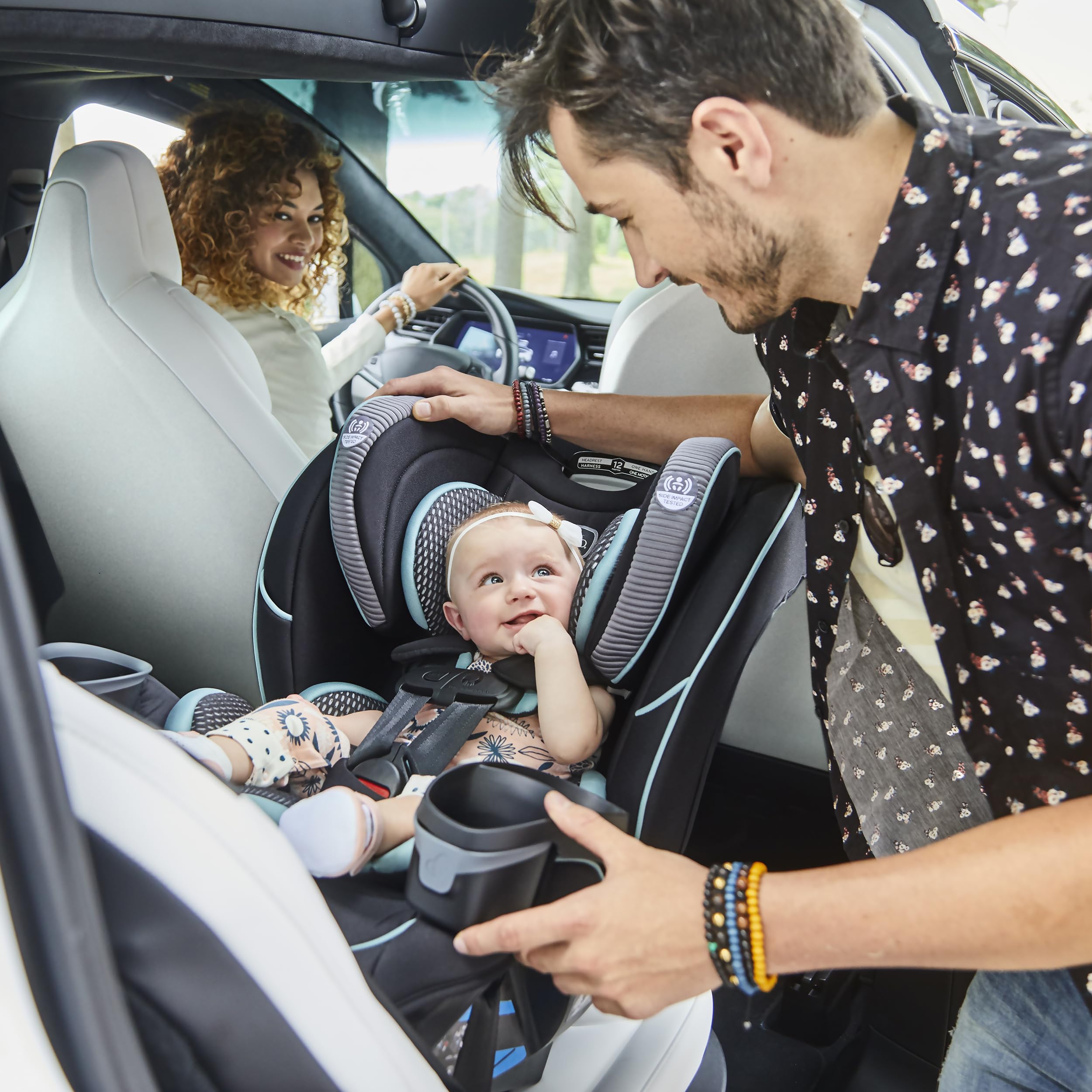 Evenflo EveryFit 3-in-1 & All4One Convertible Car Seat - Winston Gray | Rear-Facing, Forward-Facing & Booster Seat | Safe & Comfortable for Infants to Toddlers | Perfect for Family Travel & Daily Commutes