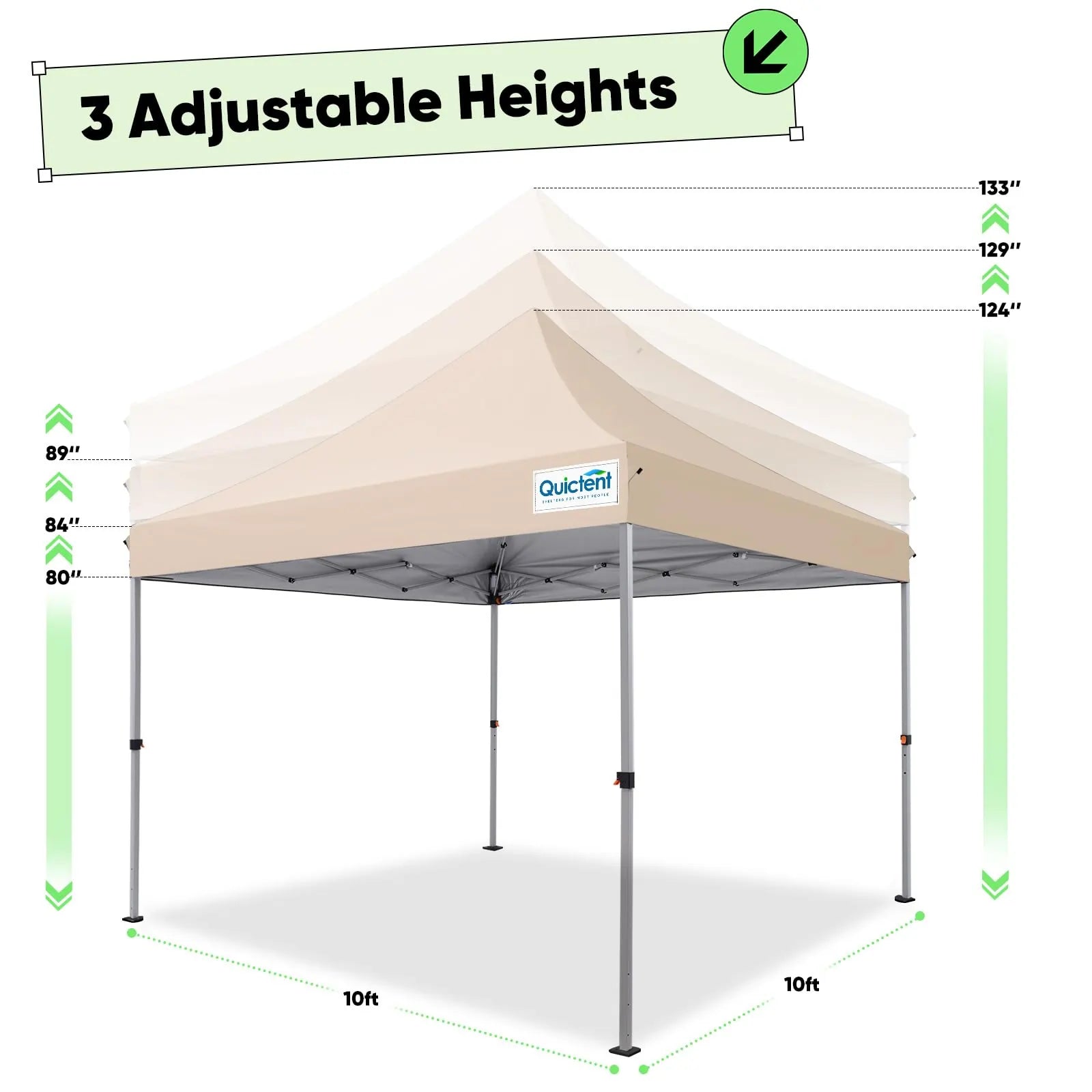 10'x10' Fire Retardant Commercial Pop Up Canopy Tent - Heavy Duty Outdoor Instant Shelter for Parties, Markets & Events - Waterproof & UV Protection for Backyard, Beach & Camping