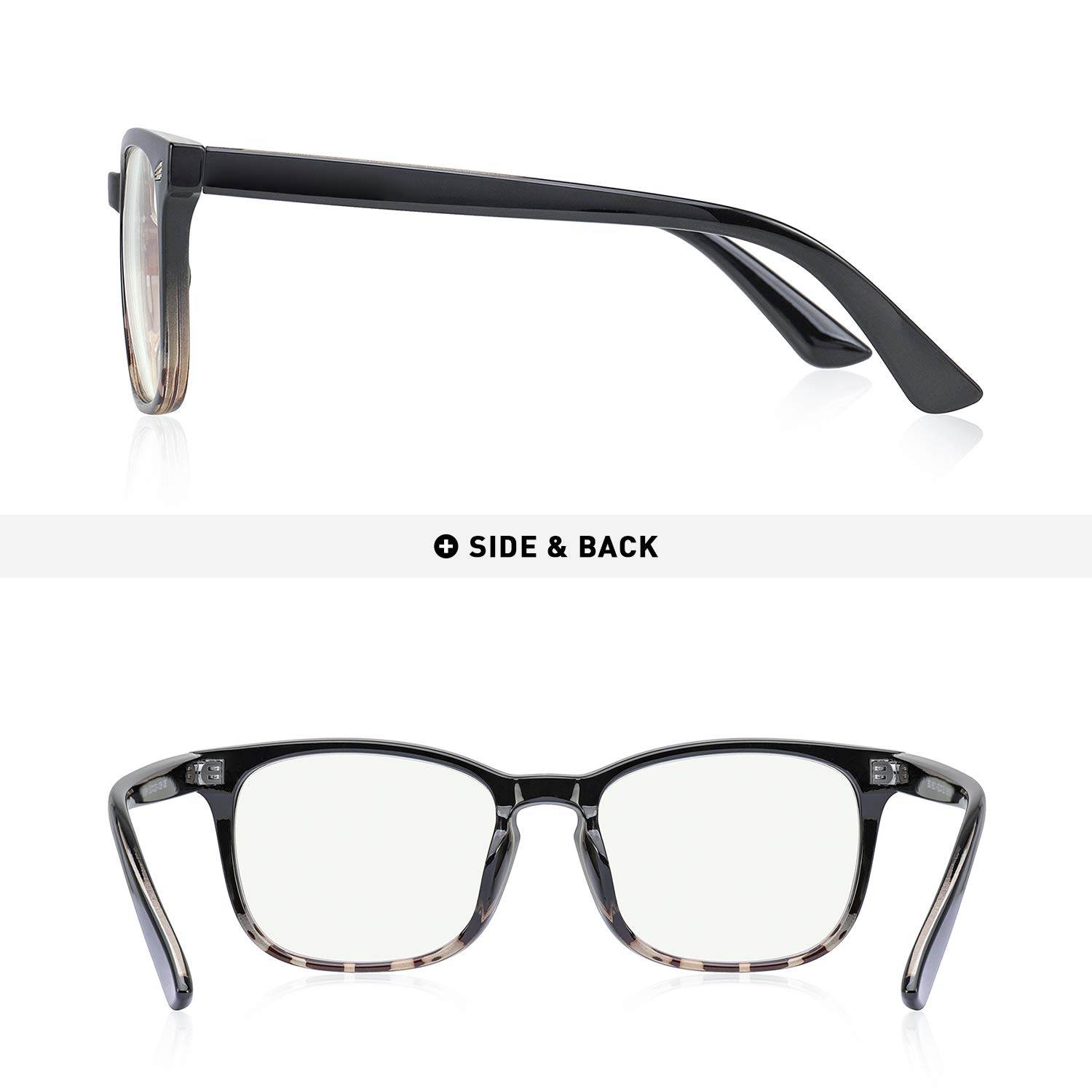 Blue Light Blocking Glasses for Computer & Gaming - Anti Eye Strain (Black)