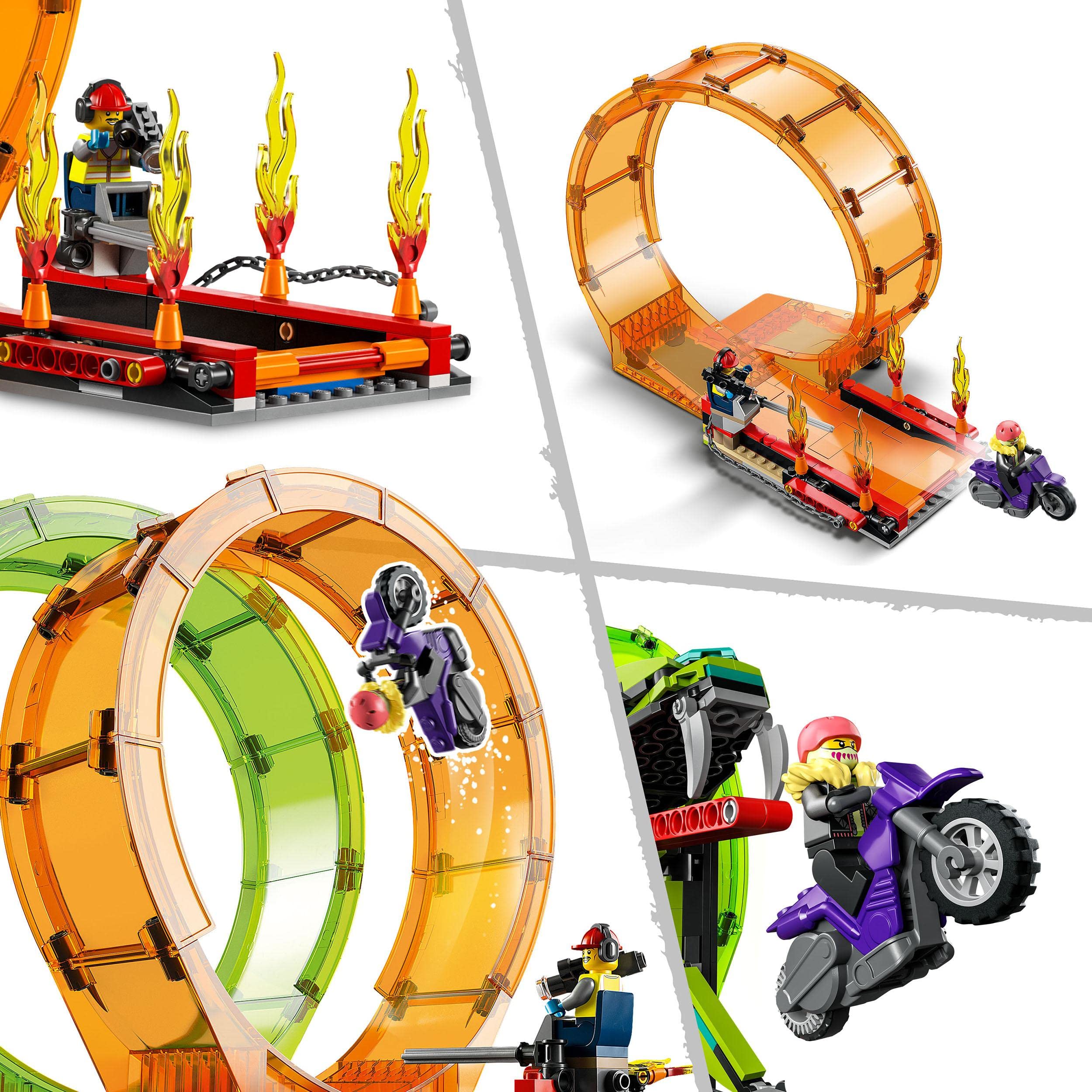 LEGO 60339 City Stuntz Stunt Arena with Double Loop - Monster Truck Toy with Ramp & Stuntman Minifigures - Building Set for Kids Ages 7+ - Perfect for Creative Play & Stunt Show Adventures