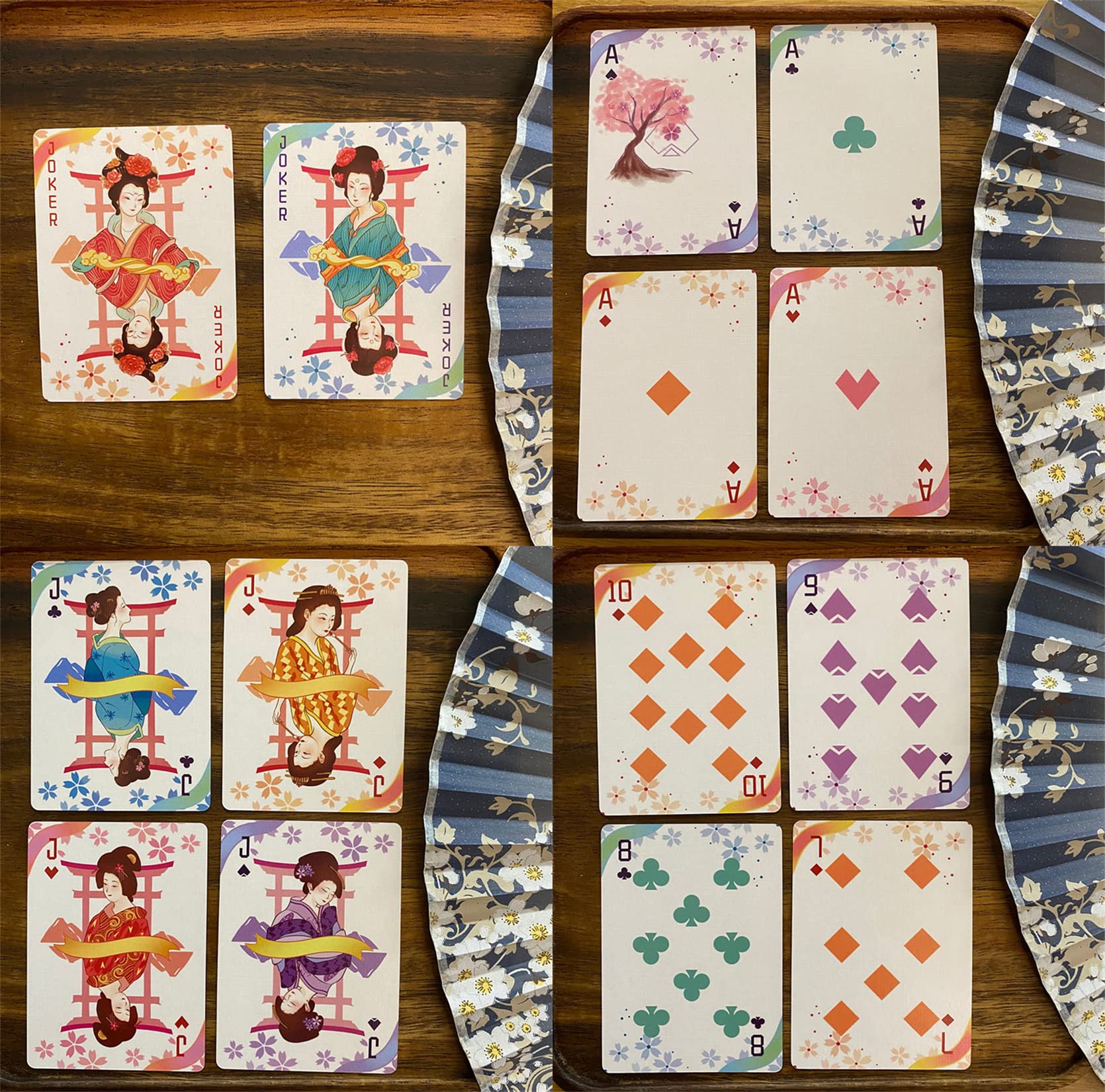 Cherry Blossom Themed Playing Cards - Premium 52 Poker Deck for Magic Tricks, Cardistry & Party Games - Elegant Floral Design for Adults & Kids - Perfect for Family Game Nights, Poker Parties & Card Magic Performances