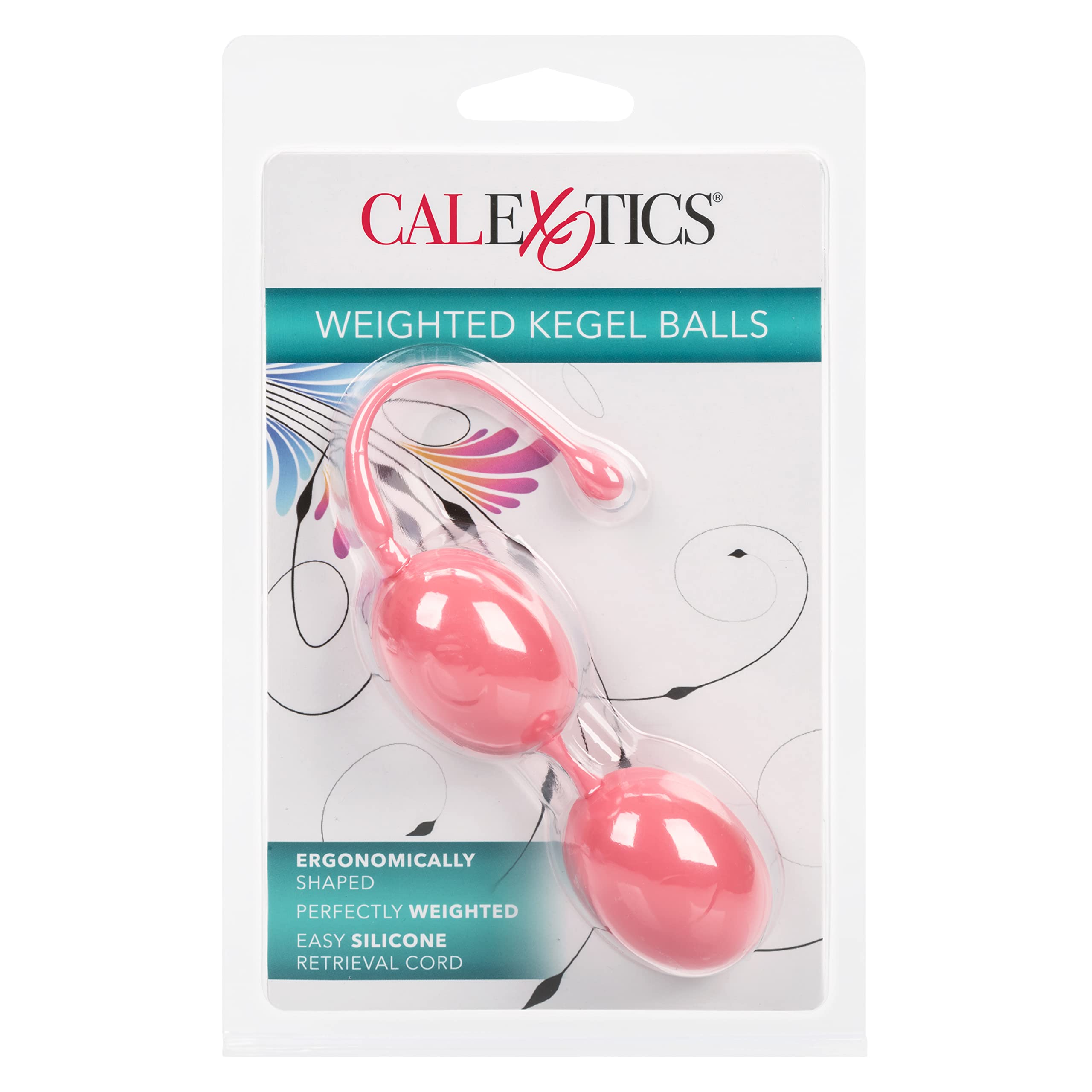 CalExotics Weighted Kegel Balls for Women - Pink Silicone Exercise & Intimacy Trainer - Strengthen Pelvic Floor Muscles - Perfect for Postpartum Recovery & Enhanced Sensation (SE-1326-05-2)