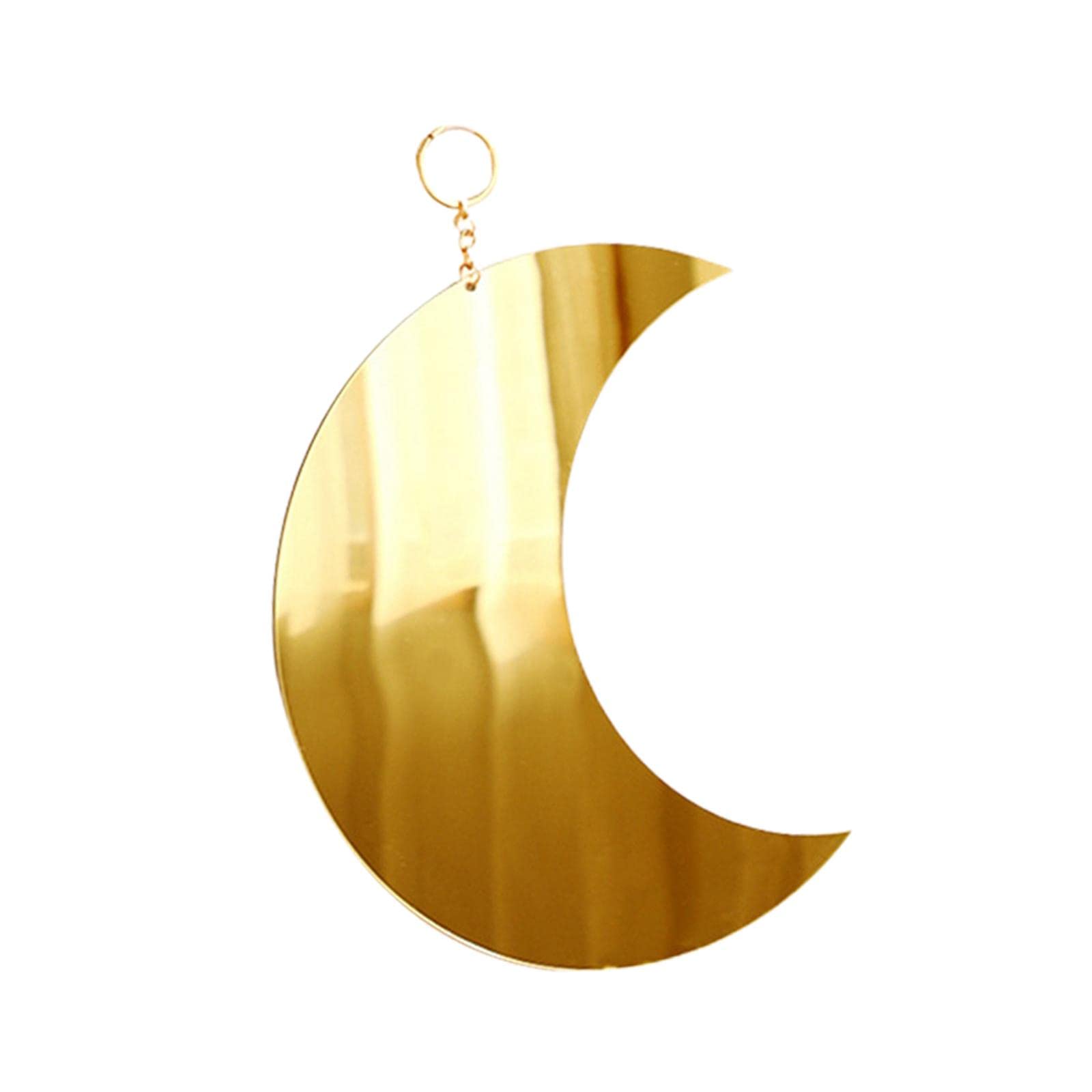 Boho Moon Phase Mirror - Gold Aesthetic Acrylic Wall Decor for Bedroom, Entryway, Hotel | Hanging Decorative Mirror for Home & Office Decor | Perfect for Bohemian Style Interiors, Meditation Spaces and Instagram Backgrounds