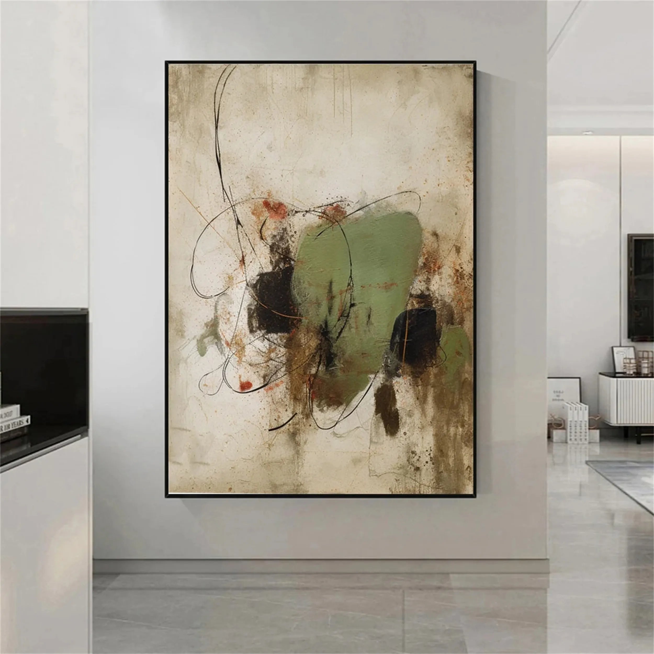 Abstract Painting #AB 110 - Modern Canvas Wall Art for Home & Office Decor | Perfect for Living Room, Bedroom, or Workspace