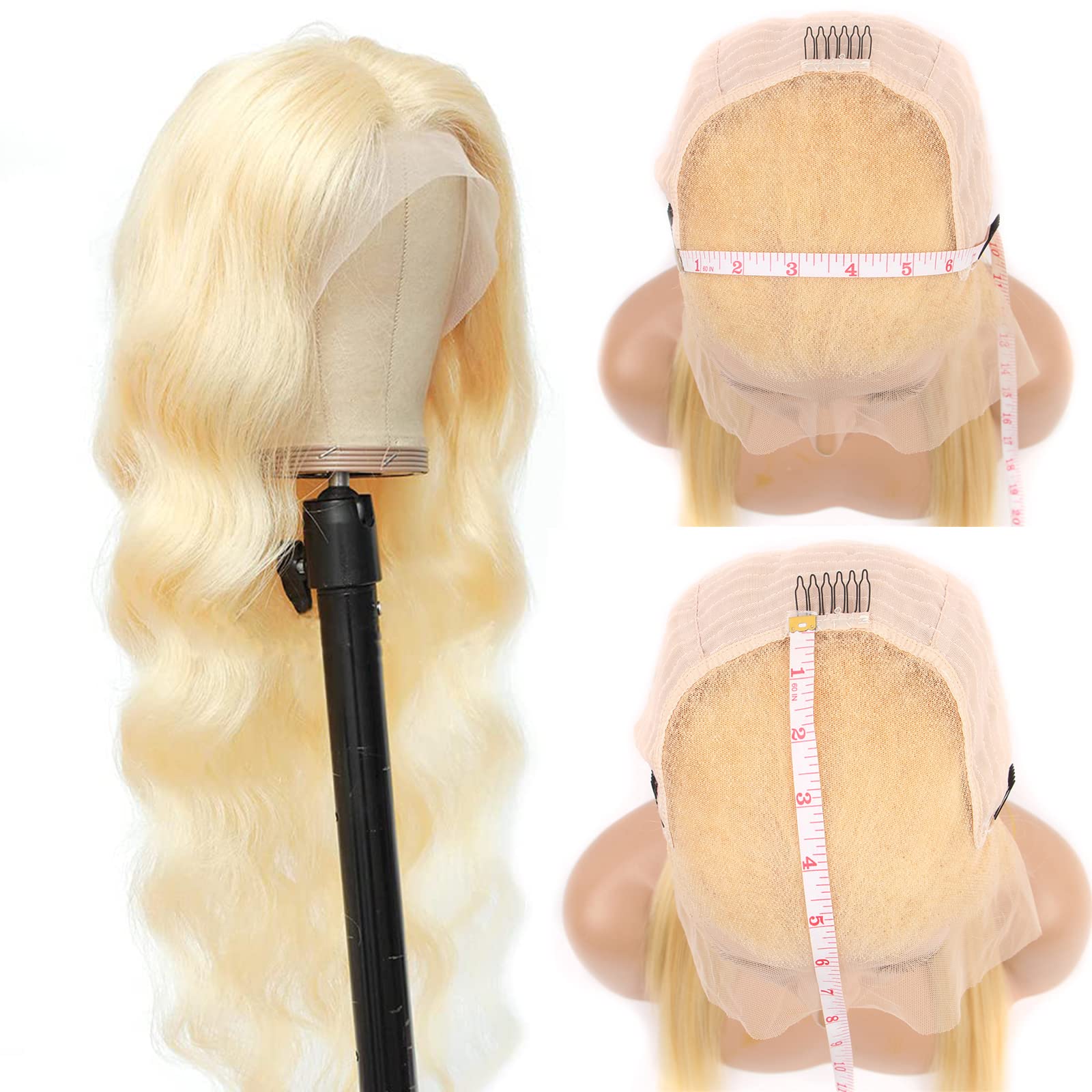 613 Blonde Human Hair Lace Front Wig - 32 Inch 13x6 HD Transparent Lace Frontal with Baby Hair | 180% Density Body Wave | Perfect for Cosplay, Daily Wear & Special Occasions