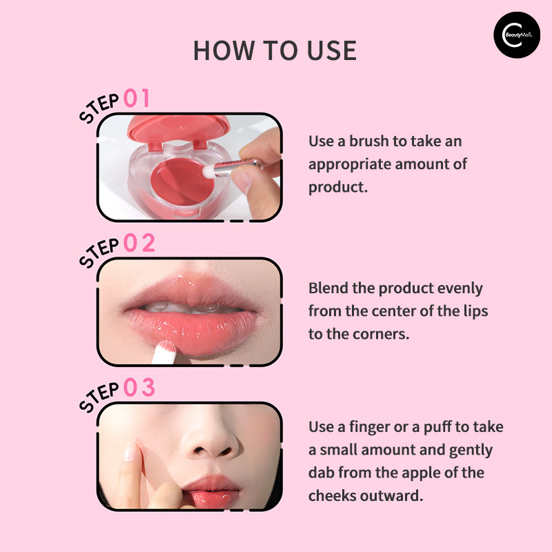 VEECCI Multi-Purpose Lip & Cheek Balm - Tinted Moisturizing Cream for Natural Blush & Lip Color - Perfect for Everyday Makeup, Travel & On-The-Go Touch Ups