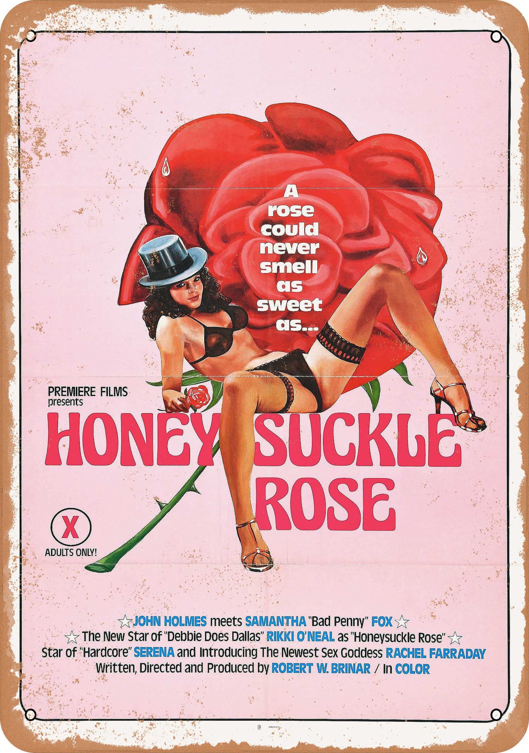 Vintage 9x12 Inch Metal Sign - Honeysuckle Rose (1979) Retro Wall Decor for Home, Bar, Cafe & Man Cave - Rustic Tin Sign for Country Kitchen & Western Style Room