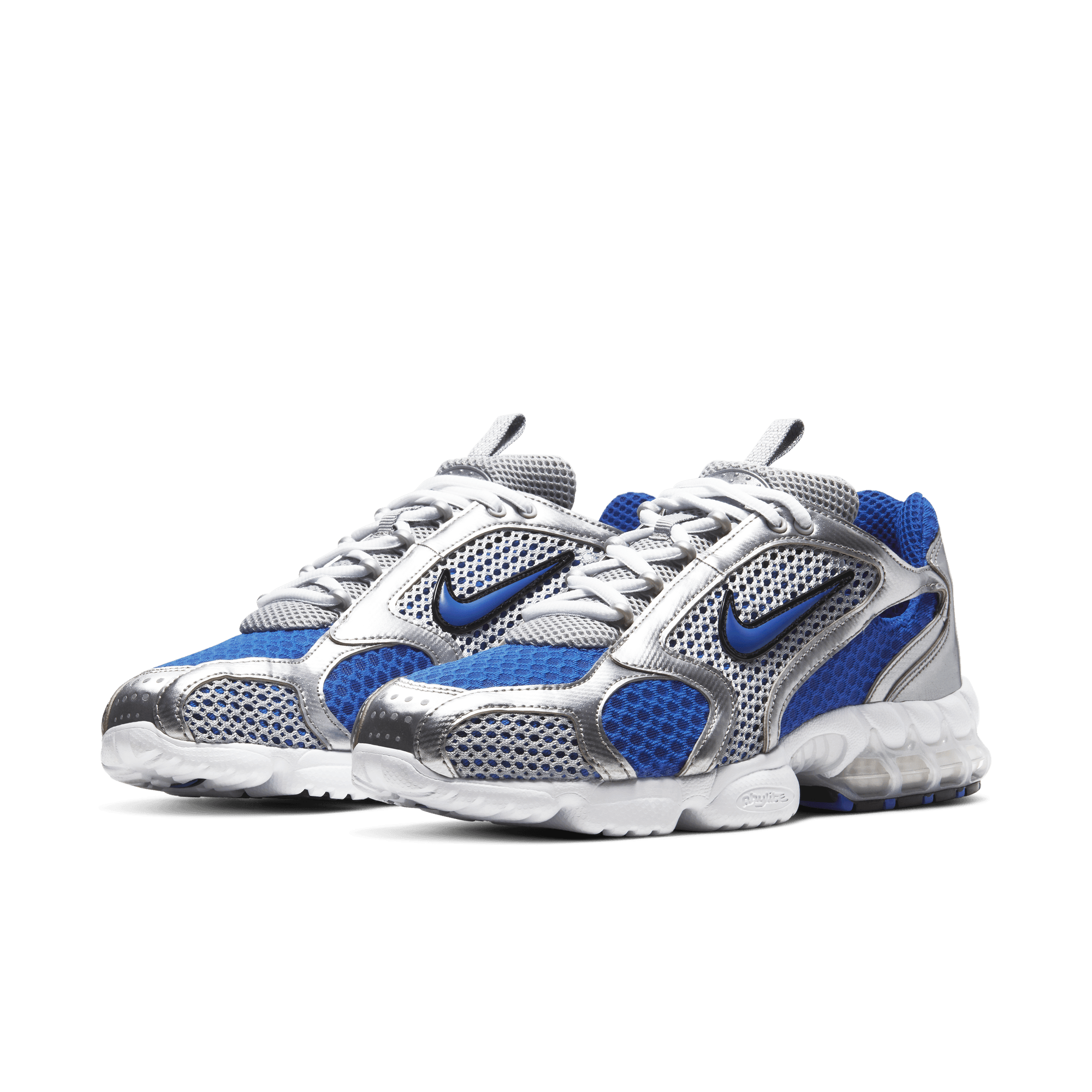 Nike Air Zoom Spiridon Cage 2 Running Shoes - Metallic Silver/Varsity Royal - Lightweight & Breathable for Men's Training & Gym Workouts