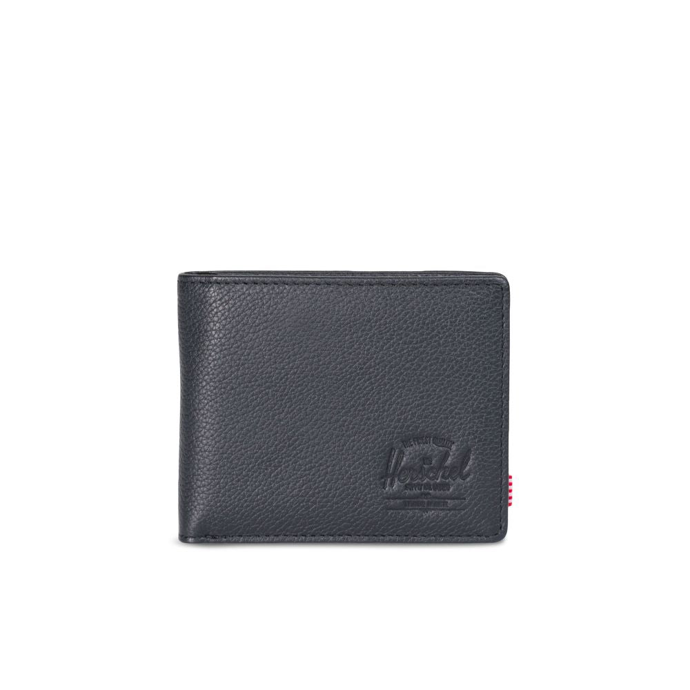 Herschel Hank Wallet - Black Pebbled Leather RFID Blocking Bifold Wallet for Men | Slim Minimalist Design for Everyday Carry & Travel