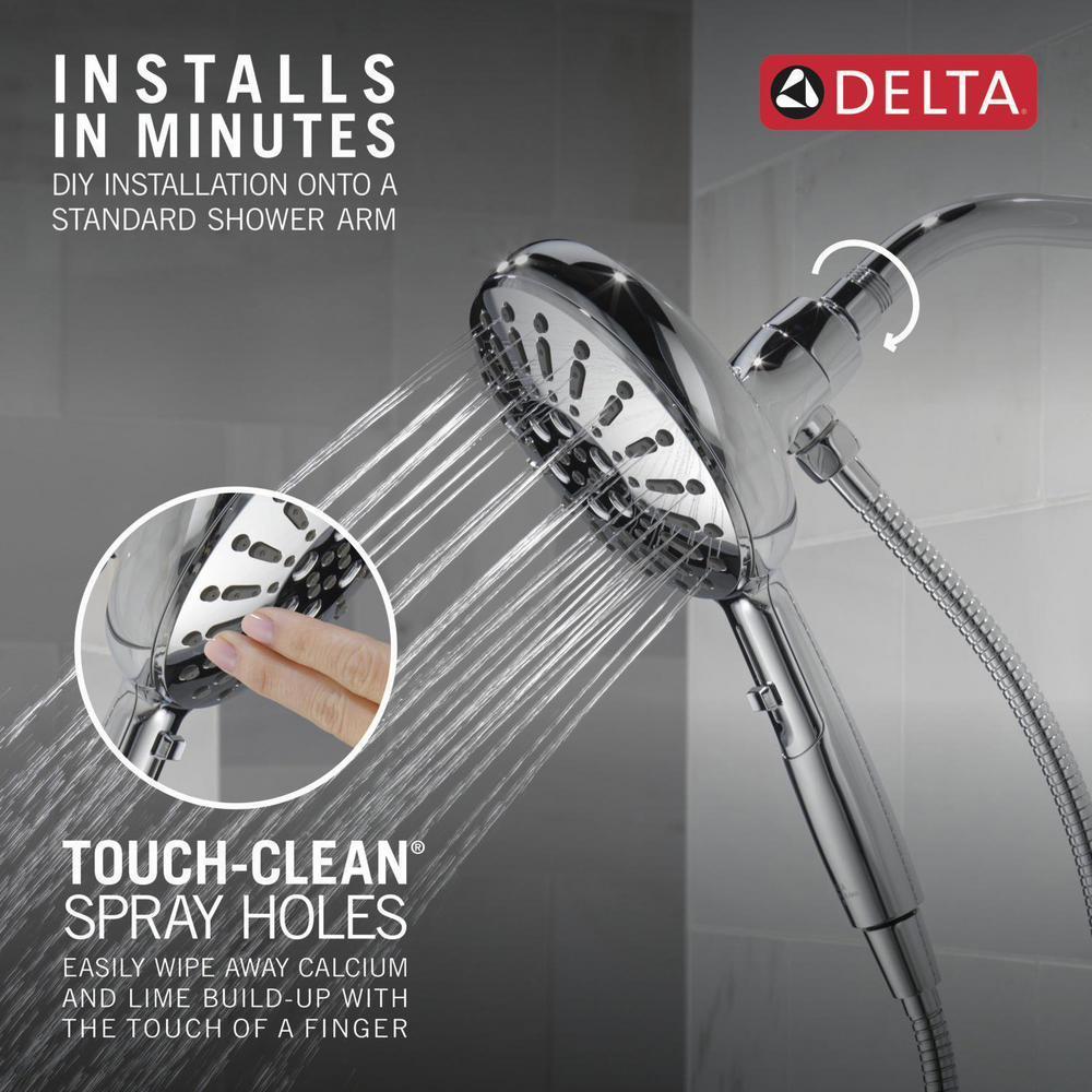 7-Setting SureDock Magnetic Hand Shower with Lumicoat Chrome Finish - Delta 54910 PR PK - Perfect for Bathroom, Spa, and Pet Washing