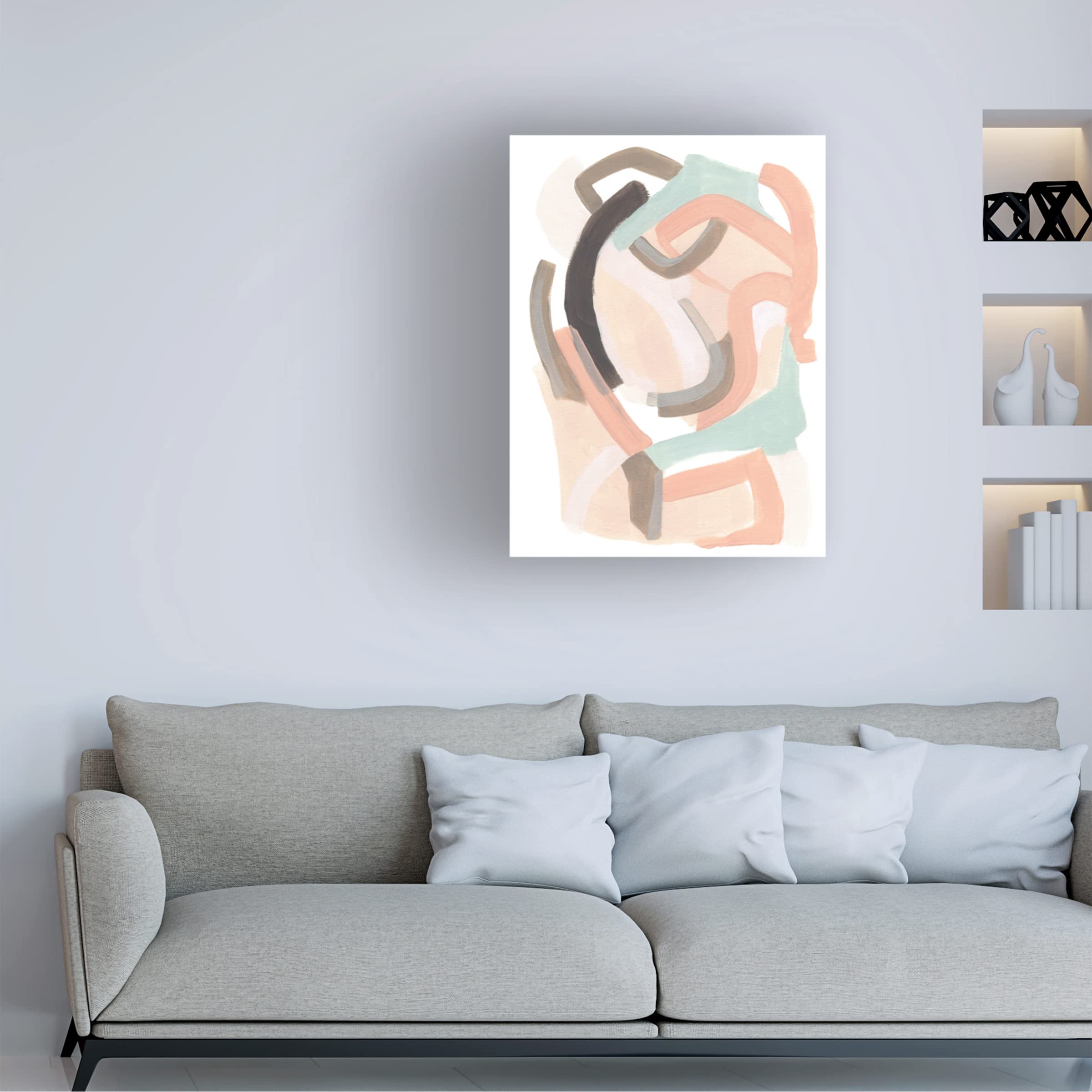 Trademark Fine Art 'Pastel Signal III' Canvas Wall Art Print by June Erica Vess - Modern Abstract Painting for Living Room, Bedroom & Office Decor