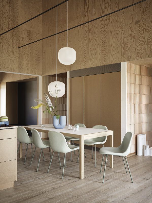 MUUTO Rime Pendant Light in Opal White - Modern Scandinavian Hanging Lamp with 4 Size Options for Dining Room, Kitchen Island & Living Room Lighting