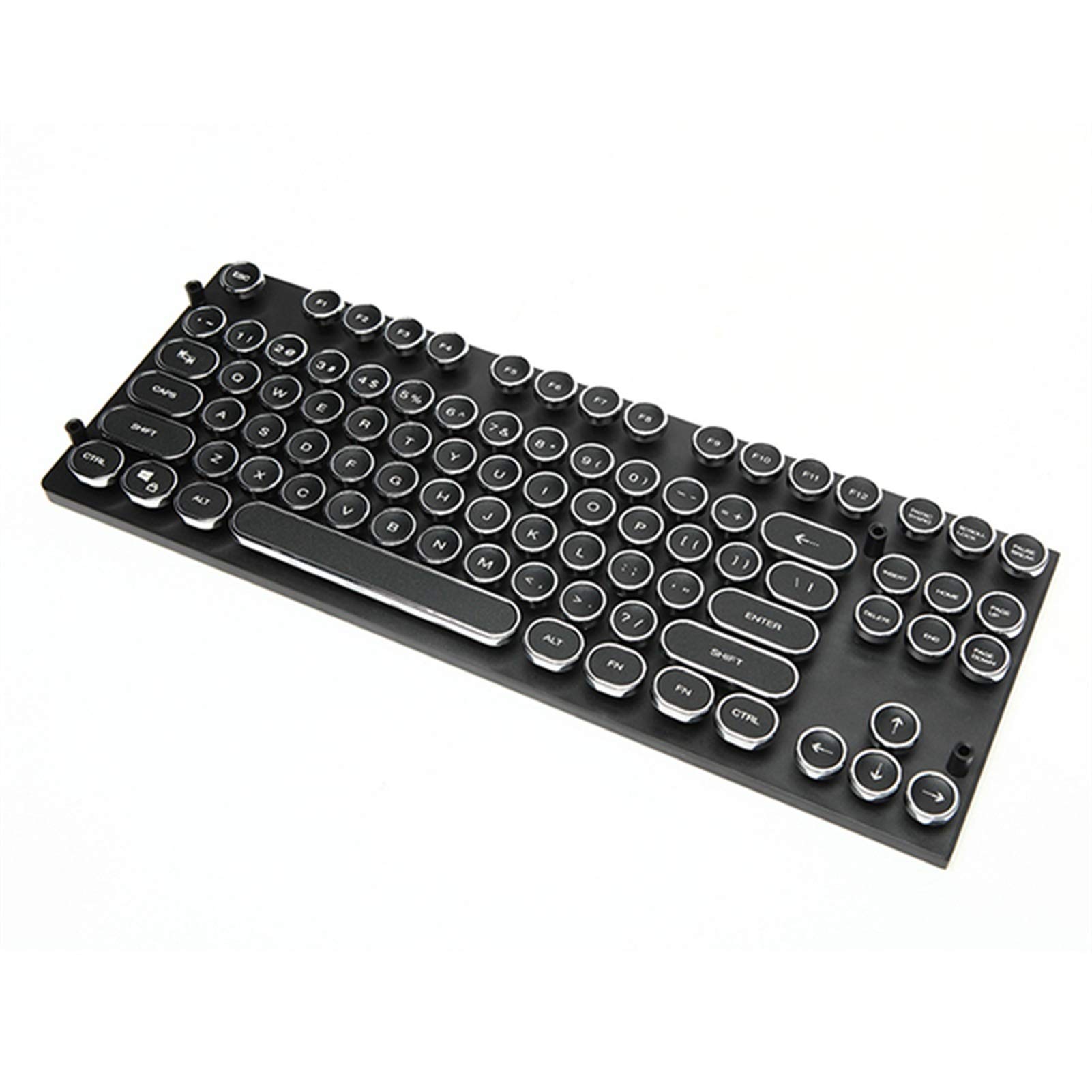 104/87 Keycap DIY Retro Steampunk Typewriter Mechanical Keyboard - Custom Gaming Keycaps for PC, Mac, Laptop (87-Key Black Set) - Perfect for Typing, Gaming & Office Work