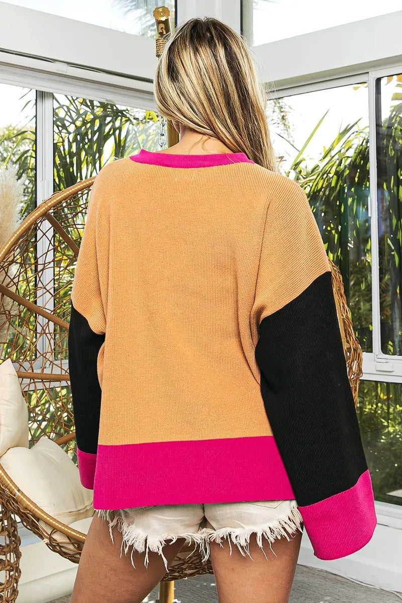 BiBi Bell Sleeve Rib Knit Sweater - Women's Casual Long Sleeve Turtleneck Pullover for Fall & Winter | Perfect for Office, Date Night and Holiday Outfits