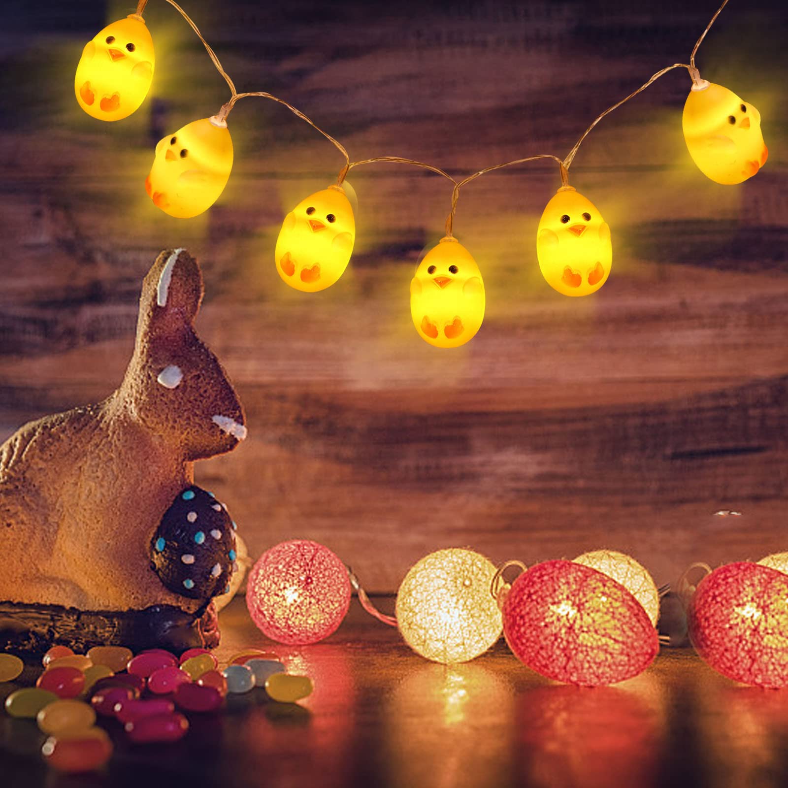 Boddenly LED Easter Broken Chicken Shell String Lights - 8ft 20 LED Egg Fairy Lights for Easter Party, Home, Garden, Christmas, Wedding, Holiday Decorations - Indoor & Outdoor Use