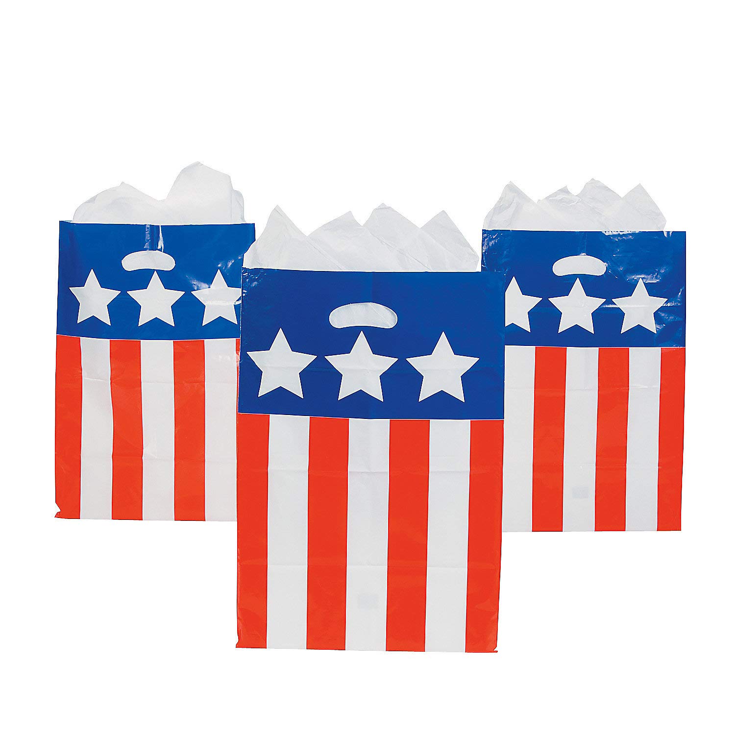50-Piece Patriotic Party Bags Set - Red White & Blue 4th of July Party Supplies for Independence Day Celebrations, BBQs & Festive Gatherings