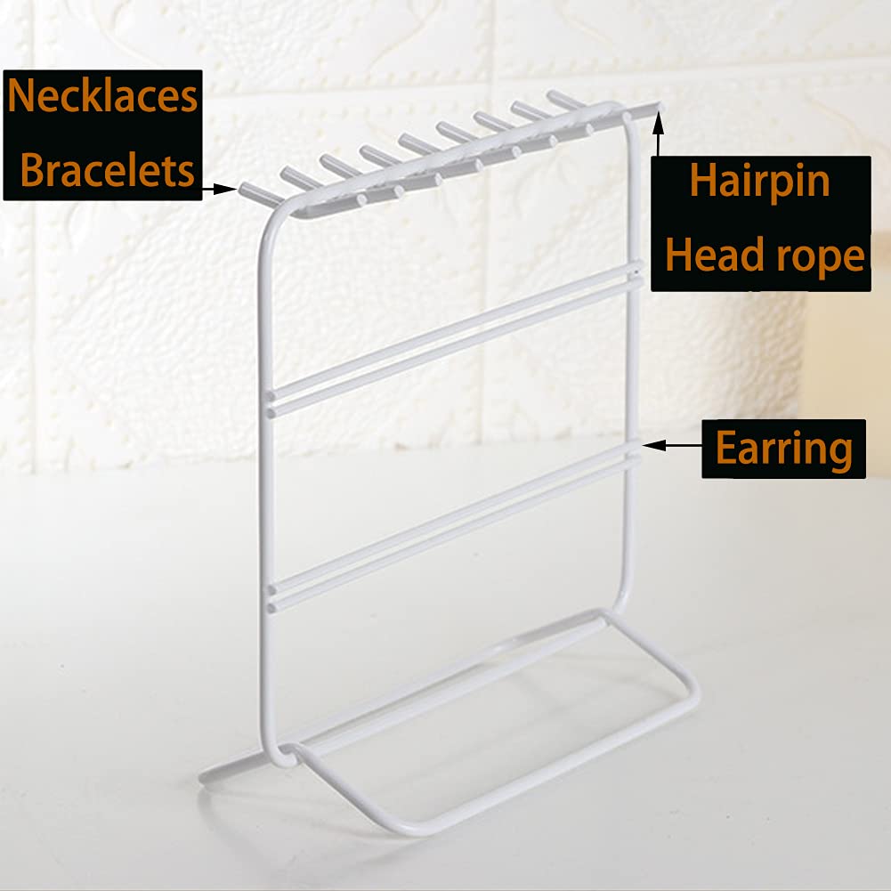 Jewelry Organizer & Holder - Premium White Display Stand for Earrings, Necklaces & Bracelets | Perfect for Bedroom Vanity, Travel & Gift Giving