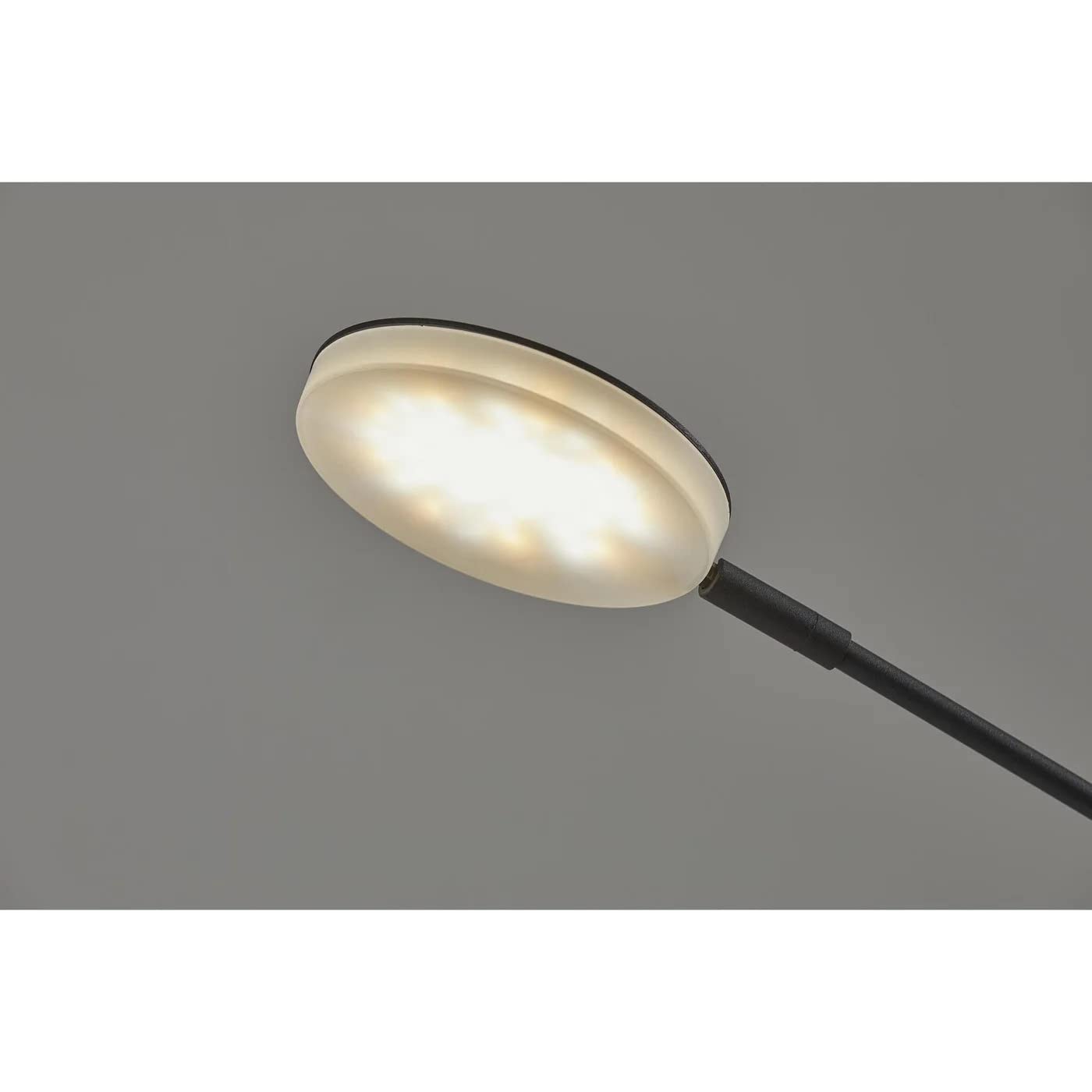 Adesso Home 2151-01 Modern LED Floor Lamp - Black Contemporary Lighting for Living Room, Bedroom & Office - Grover Collection 6-Inch Base - Energy Efficient Ambient Lighting