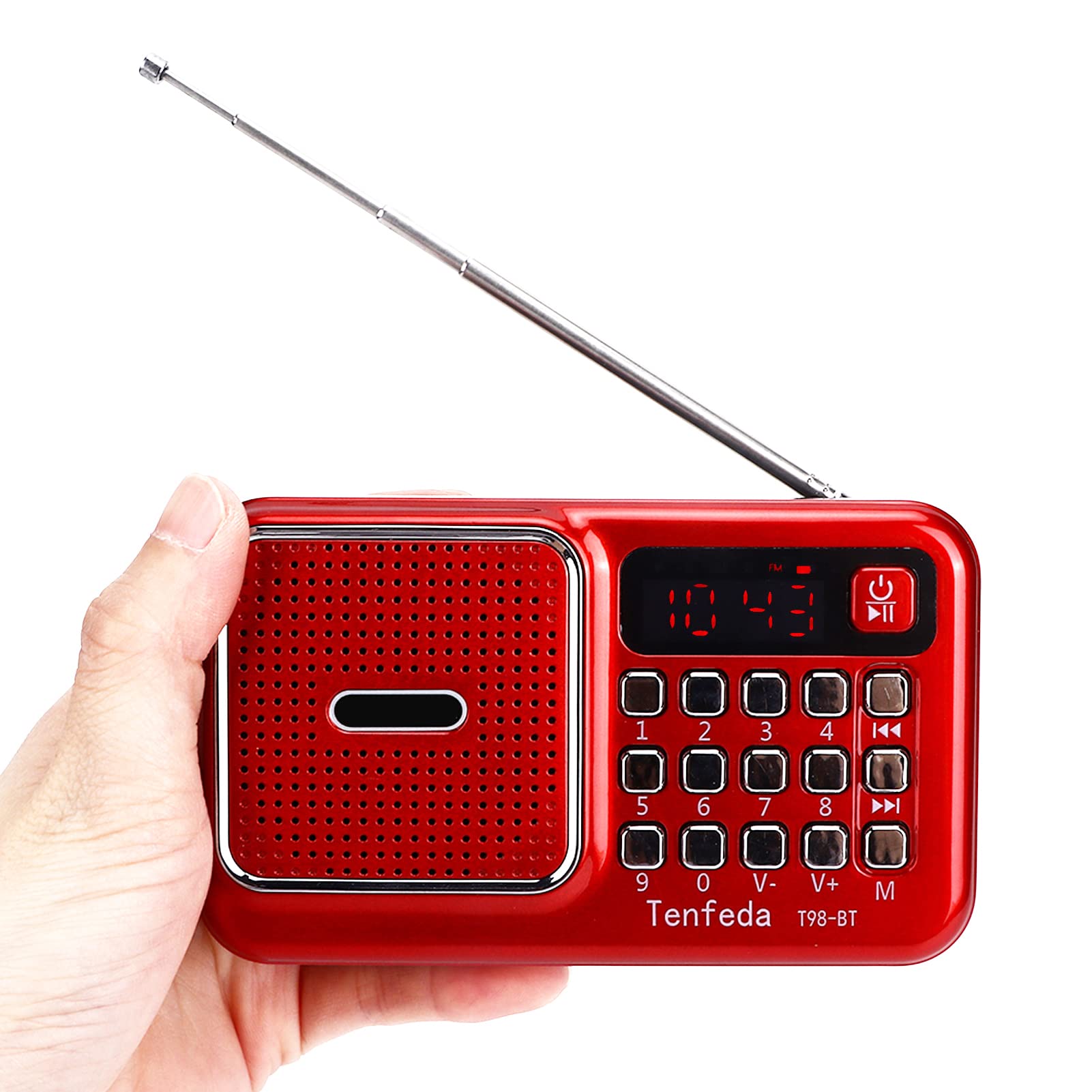 Portable Shortwave AM FM Radio with LCD Display, MP3 Player & Bass Speaker - Battery or USB Powered for Home, Office, Travel & Emergency Use