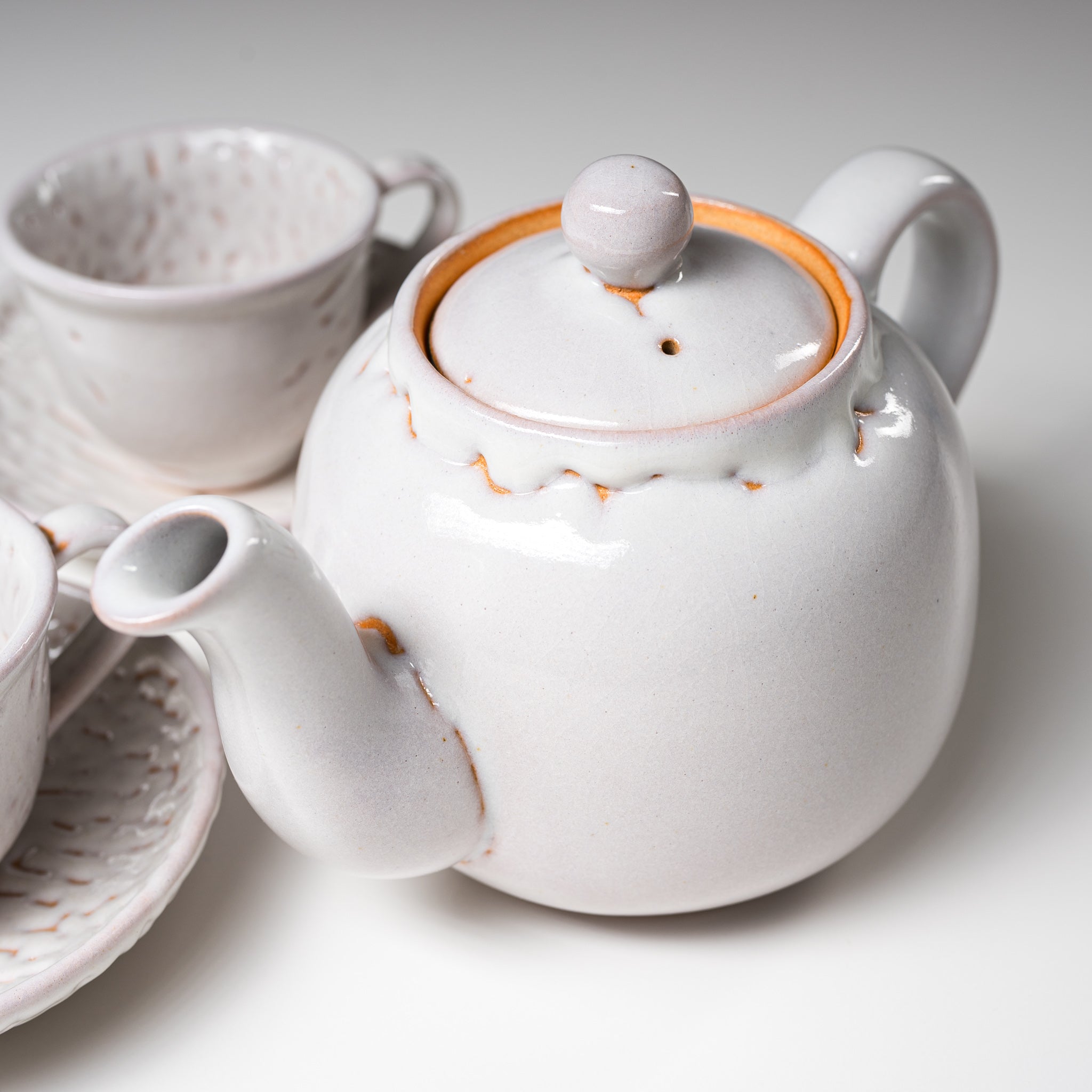 Premium Tenryu Kiln Hagi Ware Japanese Tea Set with Wooden Box - White Hagi Ceramic for Matcha & Sencha - Perfect for Traditional Tea Ceremonies & Home Decor