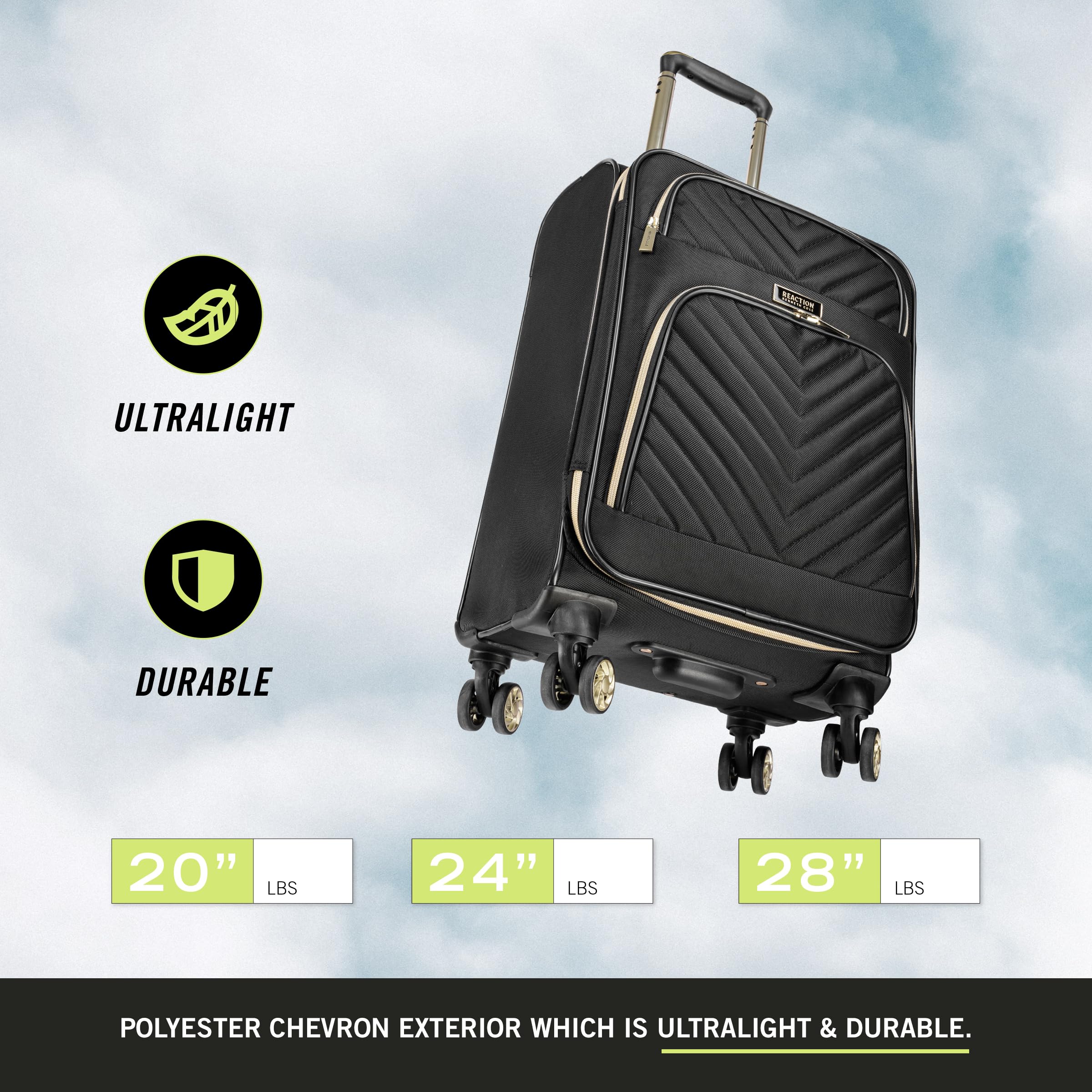 Kenneth Cole REACTION Chelsea Chevron Quilted 3-Piece Luggage Set (20