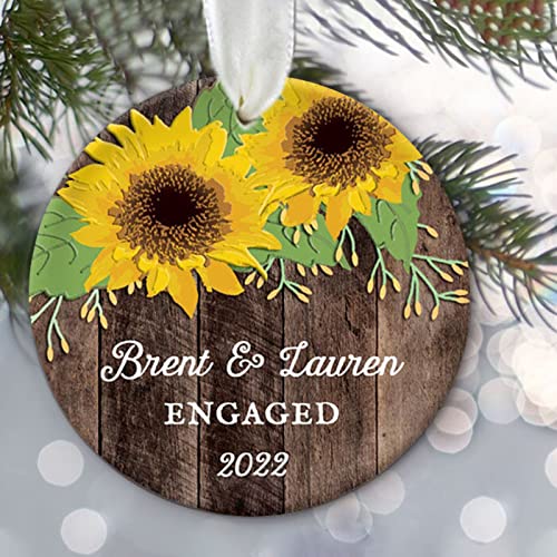 Sunflower Engaged Ornament