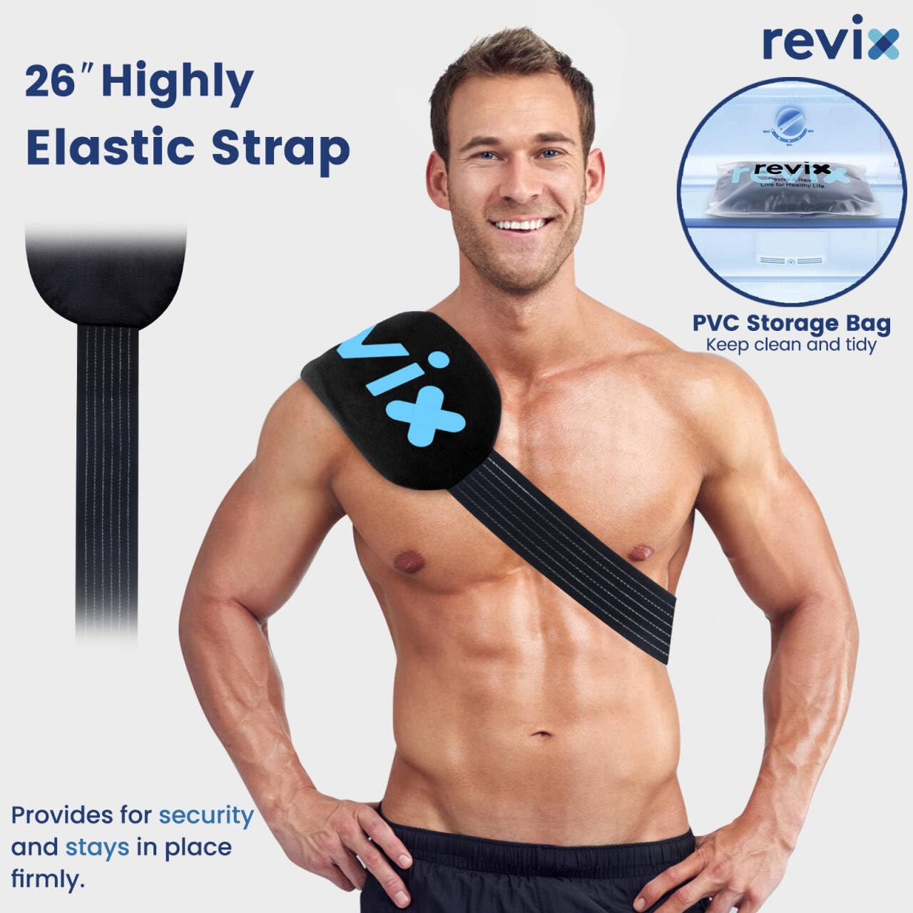 REVIX Reusable Hot and Cold Therapy Gel Ice Packs for Injuries - 5-Piece Set for Joint & Muscle Pain Relief, Post-Workout Recovery - Flexible Cooling Pads for Knees, Back, Arms, Neck - Perfect for Sports Injuries, Arthritis & Post-Surgery Care
