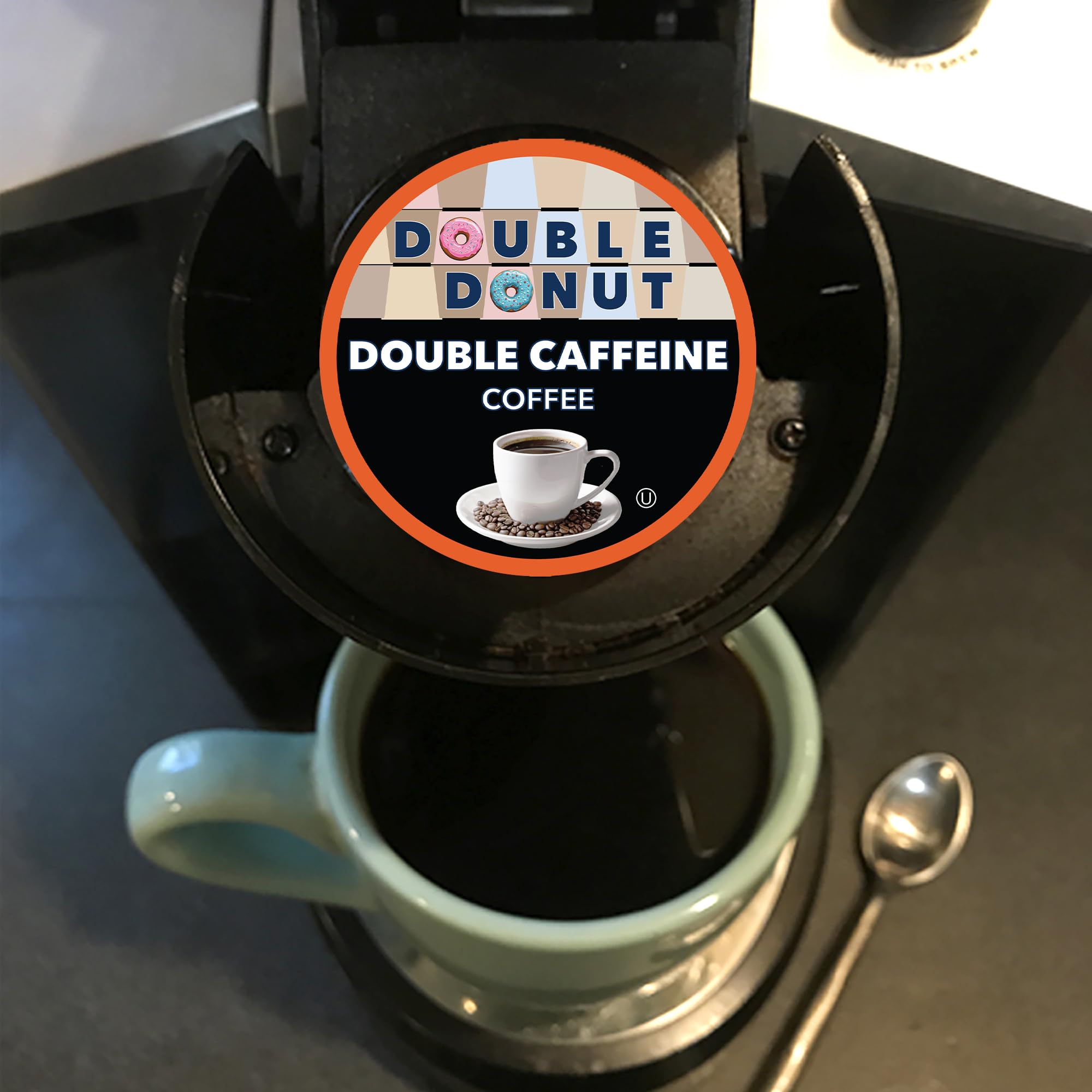 Double Caffeine Coffee Pods for Keurig - Extra Strong Dark Roast K-Cups (24 Count) | High Energy Boost for Morning & Workouts | Compatible with Single Serve Brewers