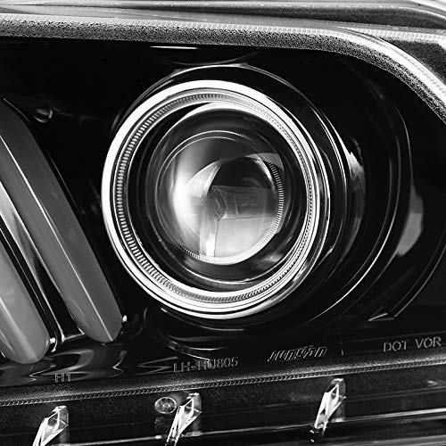 2010-2014 Mustang Clear Lens LED Headlights with Glossy Black Bezel, DRL & Sequential Turn Signals - Upgrade Your Ride for Daytime Visibility & Nighttime Style (Perfect for Street Driving, Car Shows & Night Cruising)