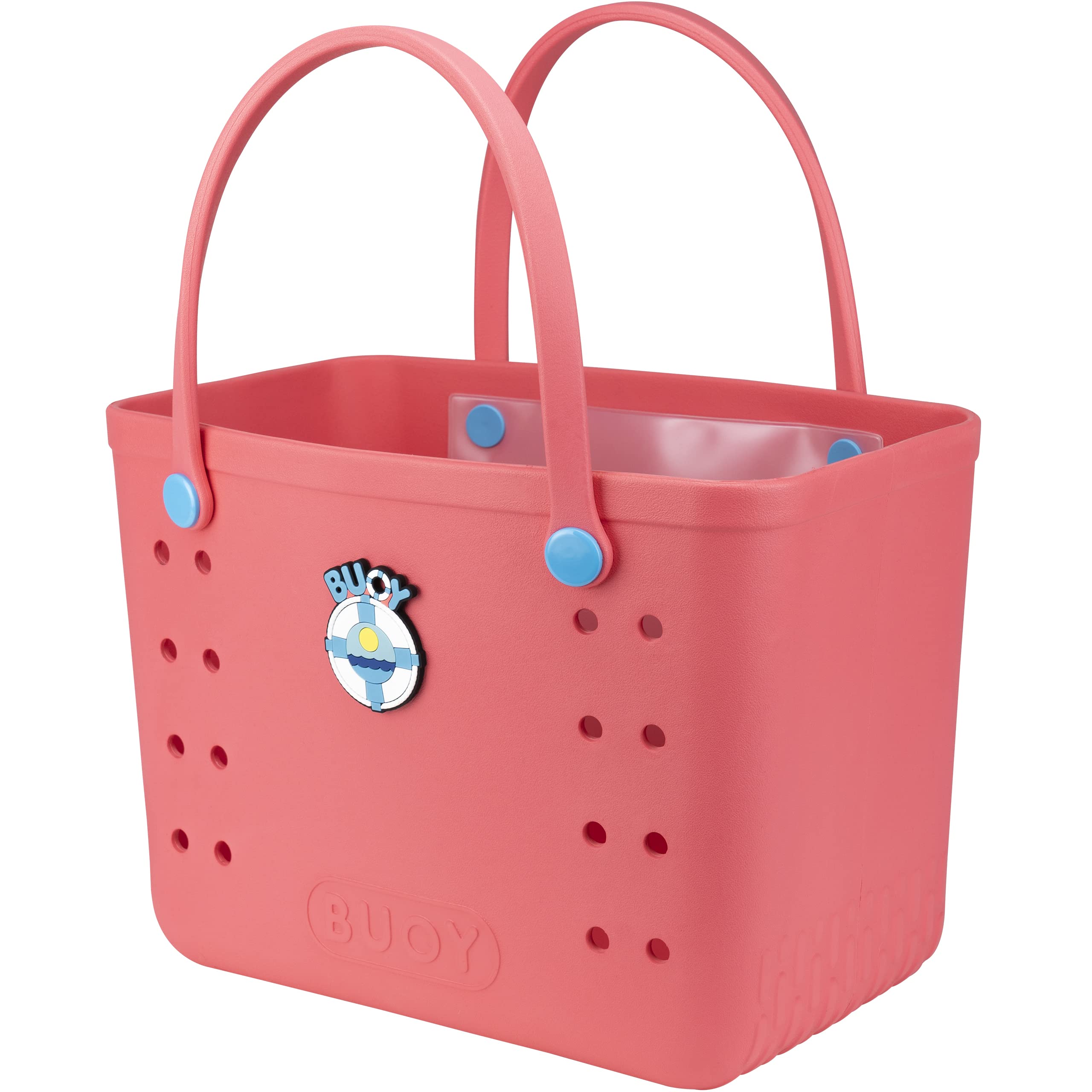Large Waterproof EVA Rubber Tote Bag with Zipper Pocket | Easy Clean Beach Bag with Drain Holes | Women's Beach Essentials for Pool, Gym & Travel