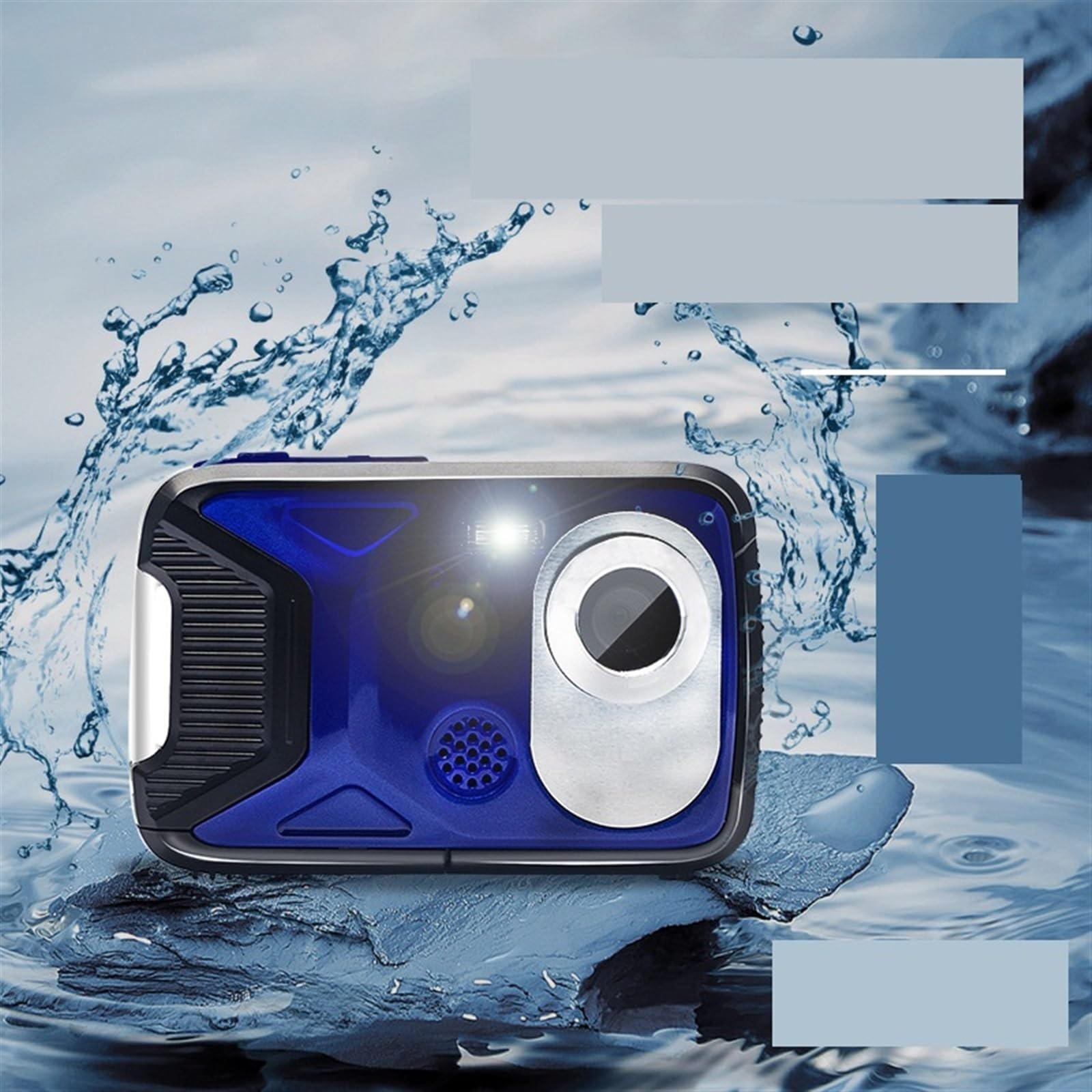 MZZYG 1080P HD Waterproof Digital Camera - 2.8 Inch Screen Underwater Video Camera for Diving, Snorkeling & Outdoor Adventures (Blue) | Perfect for Travel, Beach Trips & Action Sports Recording