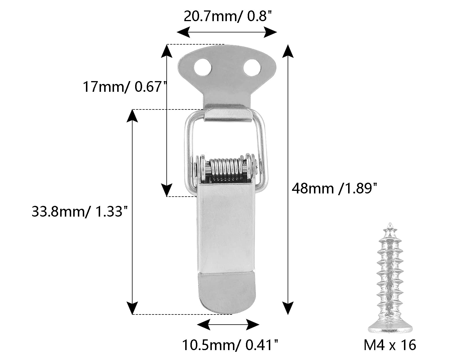 8Pcs Stainless Steel Spring Loaded Toggle Latch Lock - 48mm (1.89