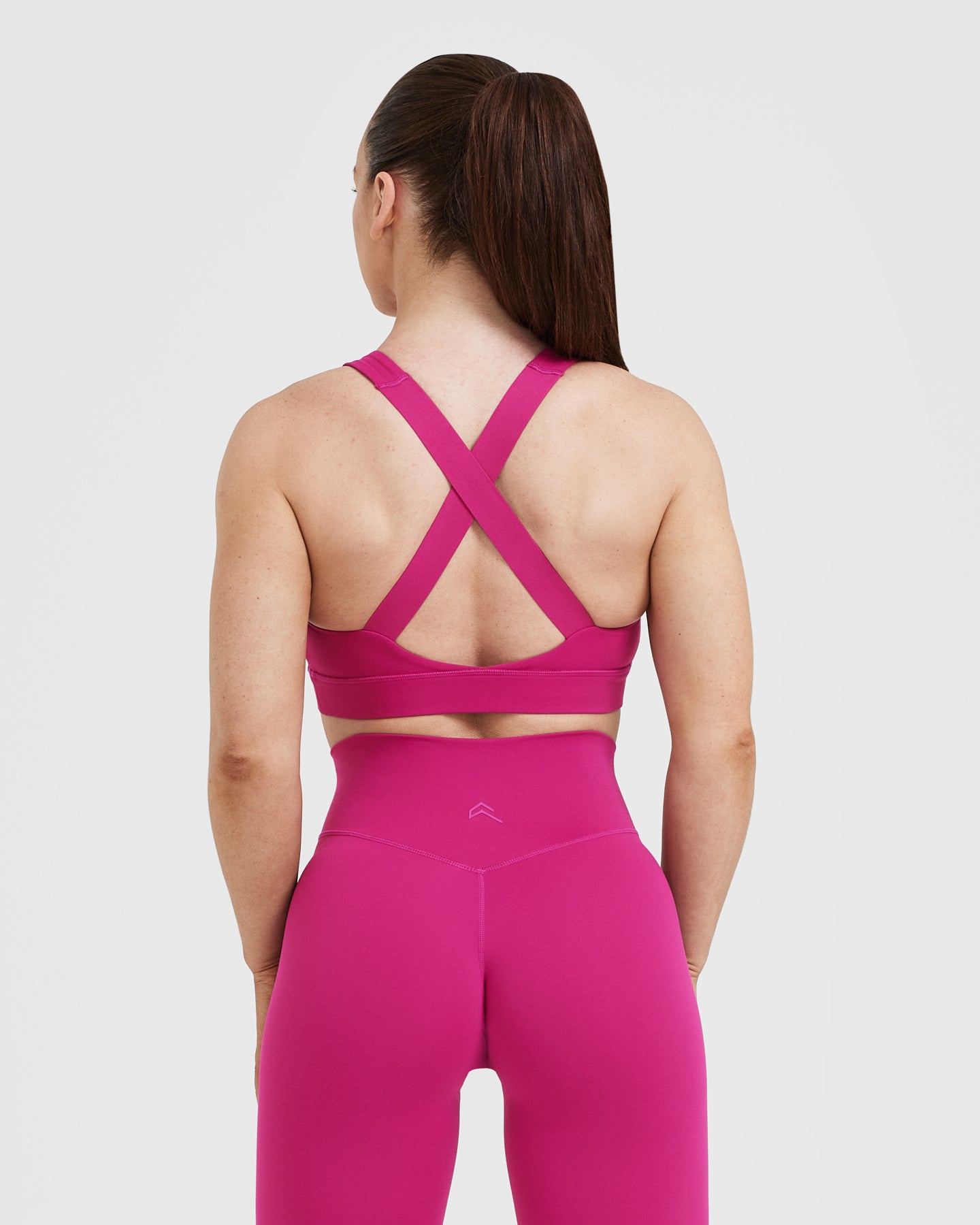 Timeless Wide Strap Sports Bra for Women - High Support Workout Bra in Fuchsia Pink | Yoga, Running, Gym & Activewear