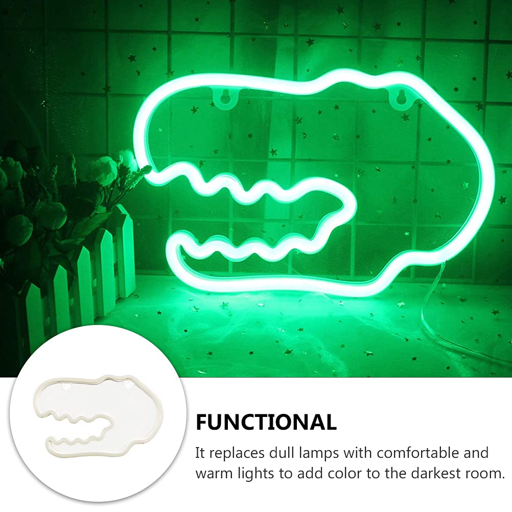 Dinosaur Head LED Neon Sign - Romantic Bedside Lamp, Mood Light for Glowing Night Light, Dinosaur-Themed Decor for Kids Room, Diner, or Gaming Setup