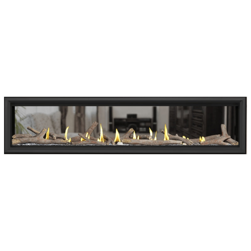 Napoleon Vector 74 See-Through Linear Direct Vent Gas Fireplace - LV74N2 | Modern Home Heating & Cozy Living Room Ambiance