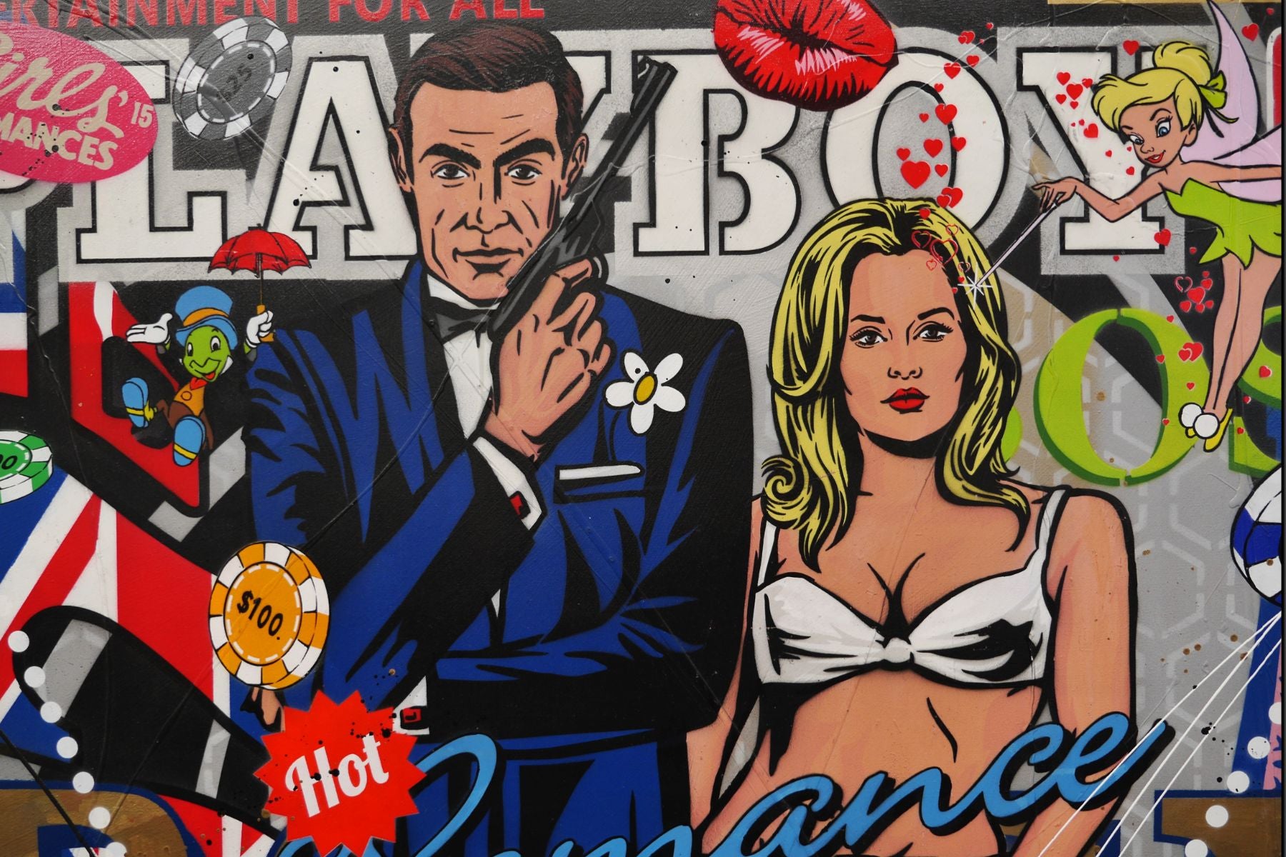 James Bond Textured Urban Pop Art Canvas Painting - 47