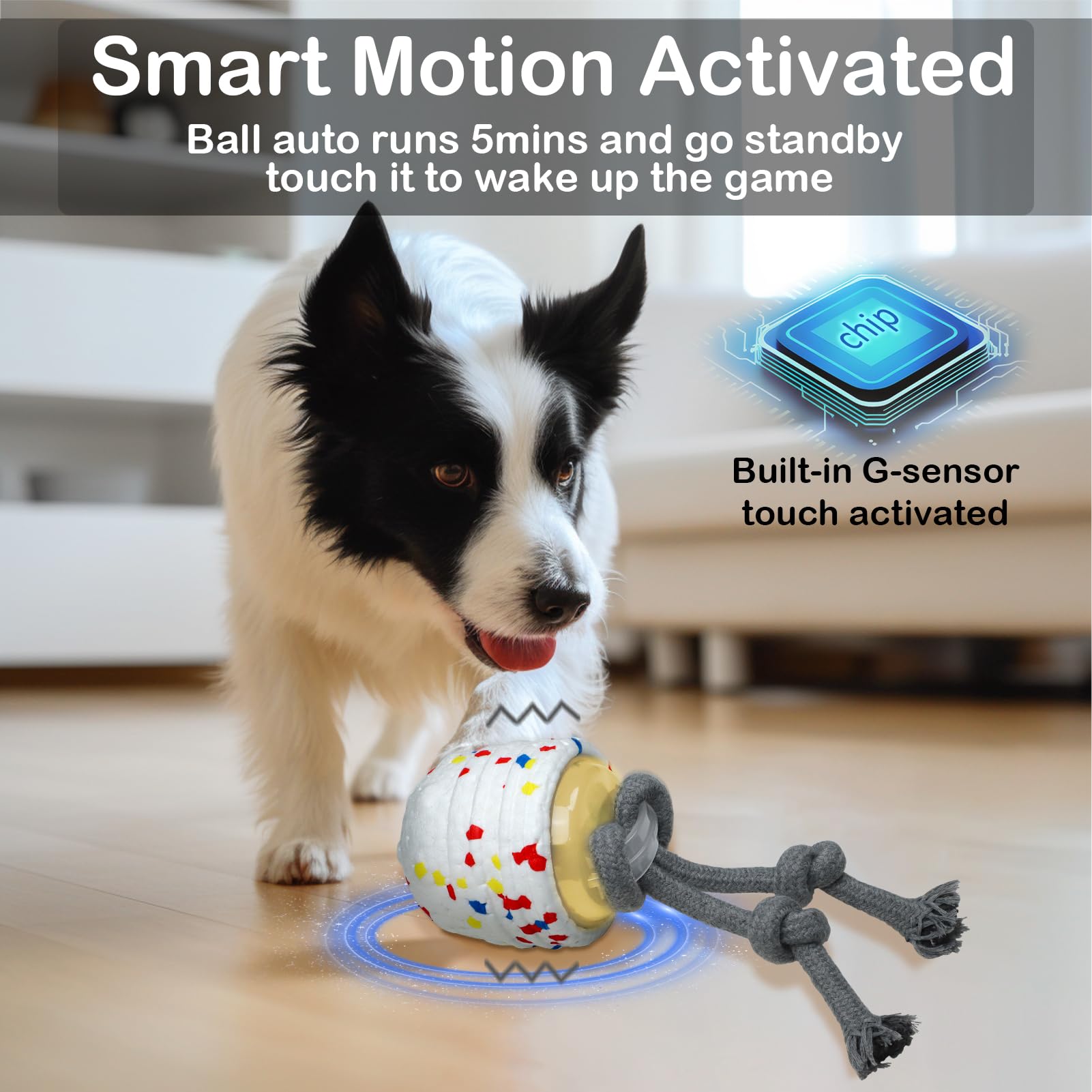 Interactive Automatic Dog Toys - Motion Activated & USB Rechargeable Indoor/Outdoor Pet Toys - Floating Water Balls & Moving Balls to Keep Dogs Entertained - Perfect for Playtime, Training & Anxiety Relief