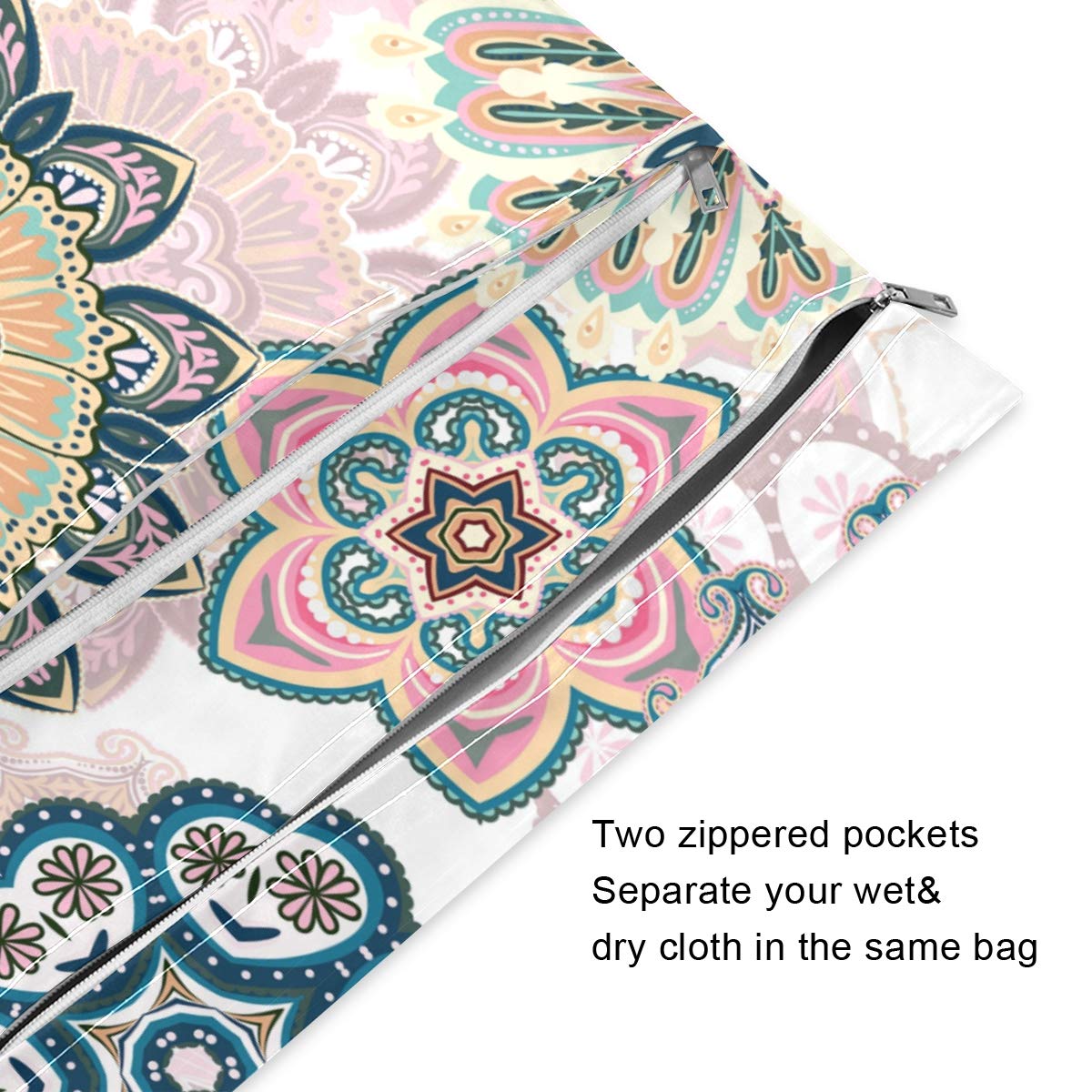 **Sunflower Bees Wet Dry Bag for Cloth Diapers & Swimsuits - Waterproof Reusable Storage Pouch for Travel, Beach, Gym & Baby Essentials - 2 Pack (Perfect for Wet Clothes, Toiletries & Swim Gear)**