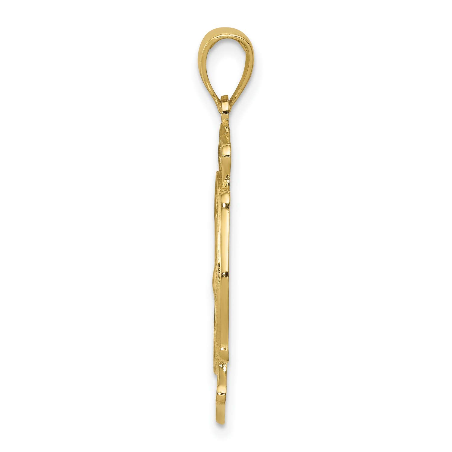 10K Yellow Gold Saint Florian Firefighter Badge Pendant - 26mm x 23mm - 