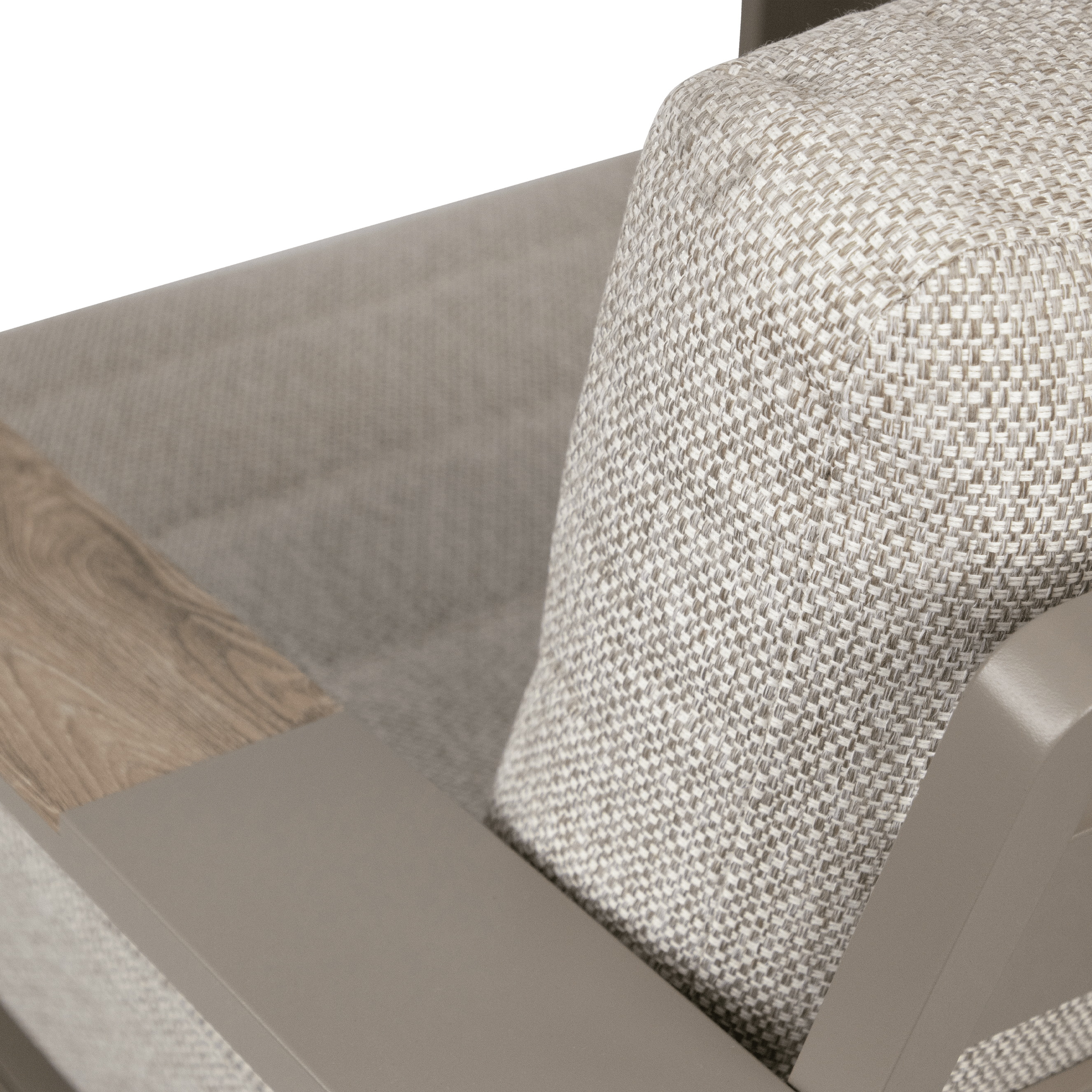 Positano 5-Piece Outdoor Patio Lounge Set in Taupe with Durable Polywood Frame & Latte Check Spun Polyester Cushions - Perfect for Backyard, Poolside or Garden Relaxation