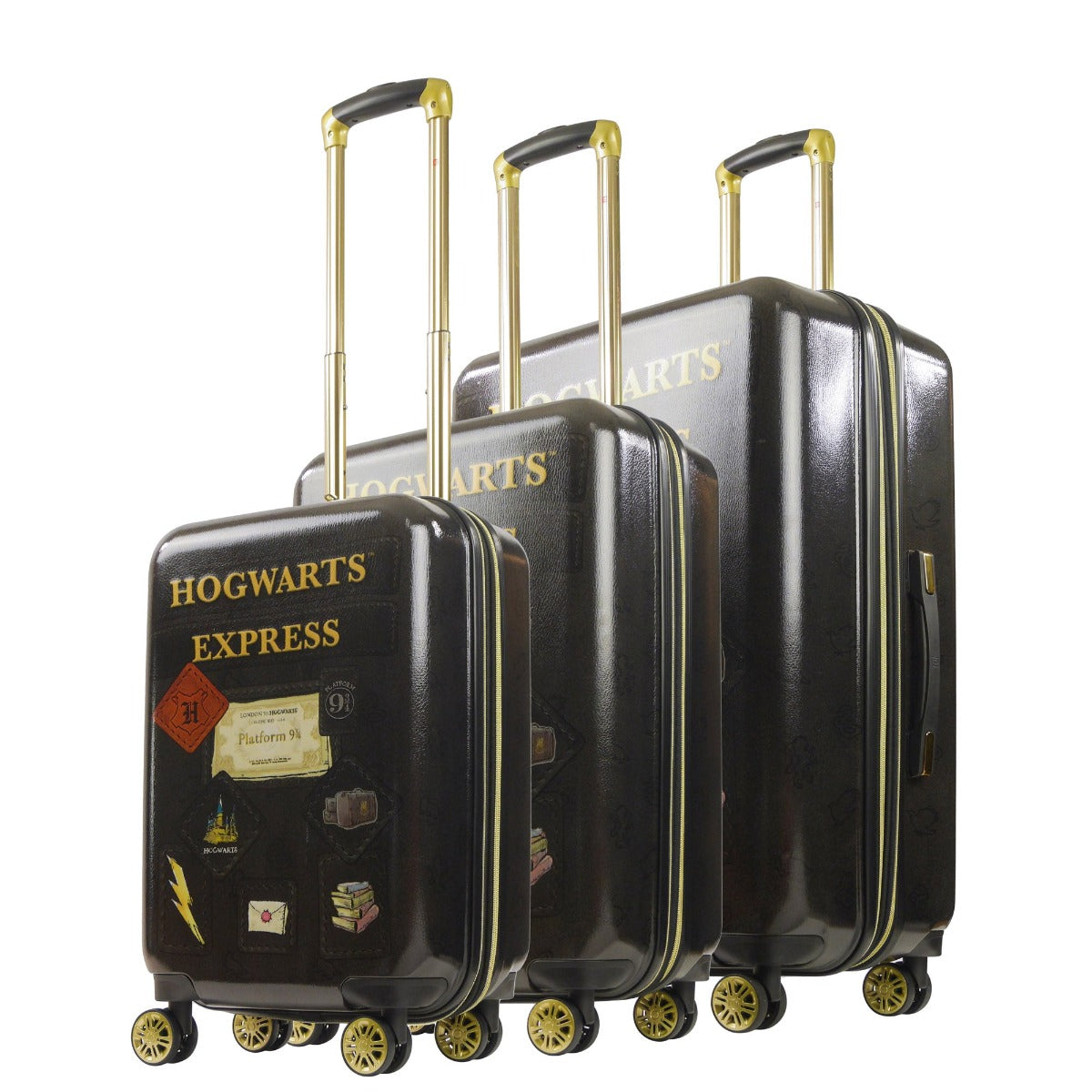Harry Potter Hogwarts Express 3-Piece Luggage Set - Black Carry-On Suitcase, Duffle Bag & Backpack for Travel, School & Harry Potter Fans