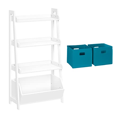 White With 2 Turquoise Bins